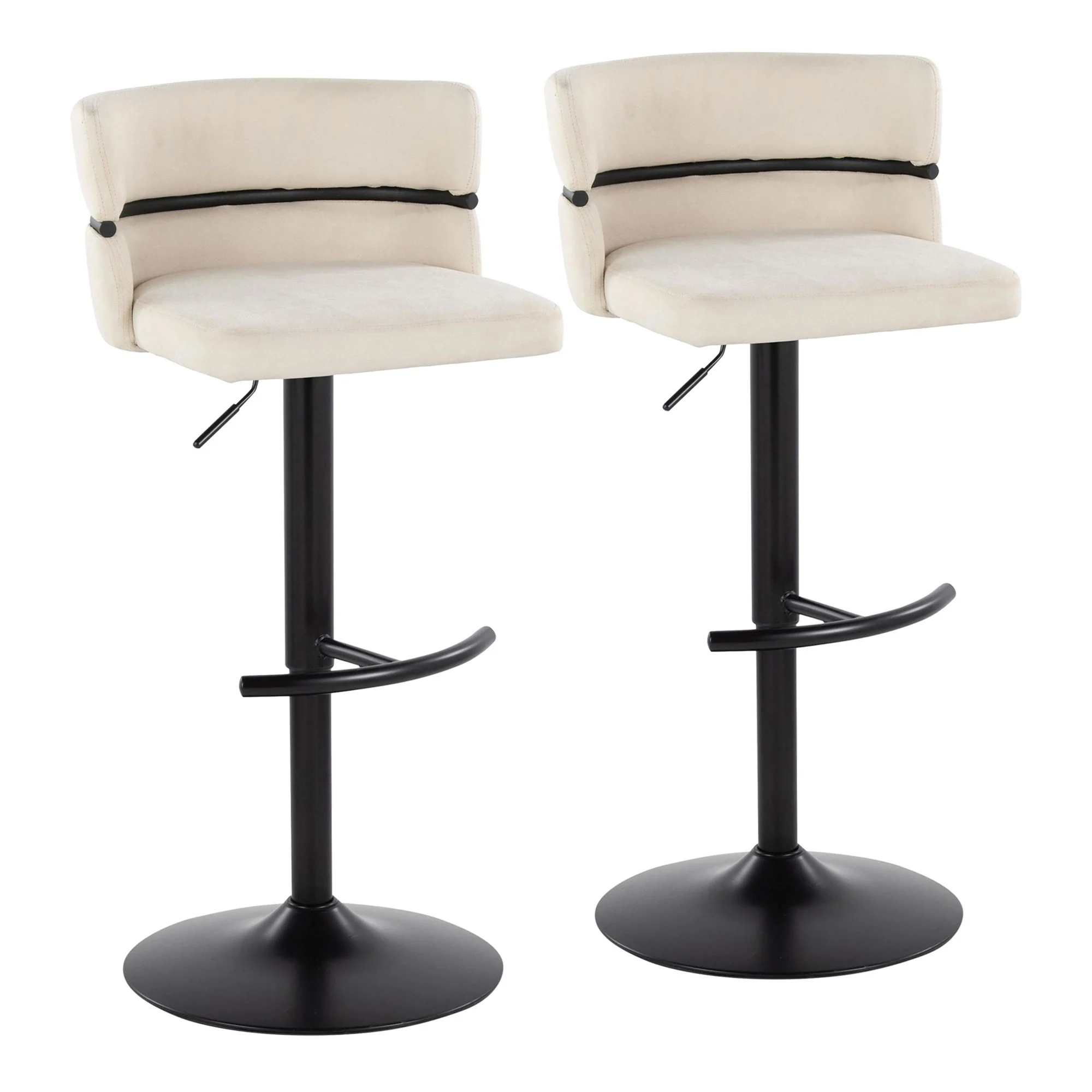 Cinch Adjustable Barstool - Set of 2 By LumiSource - BS-CINCH-RNT2 BKBKCR2 - Image 3