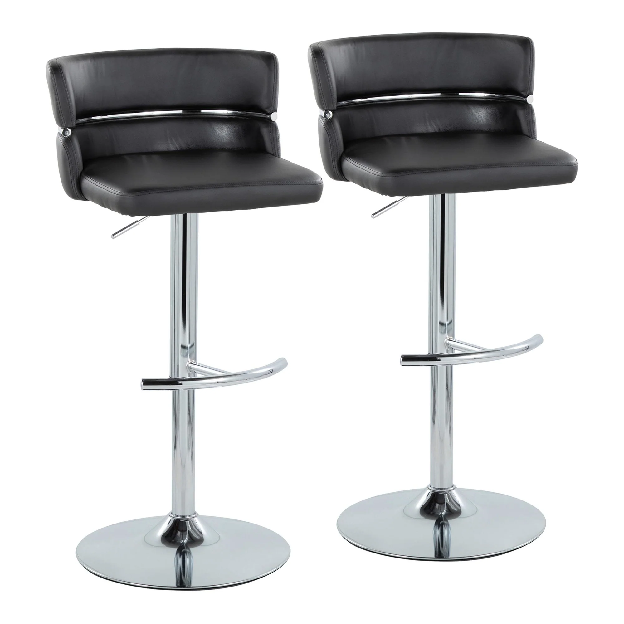 Cinch Adjustable Barstool - Set of 2 By LumiSource - BS-CINCHPU-RNT2 CHRCHRBK2 - Image 3