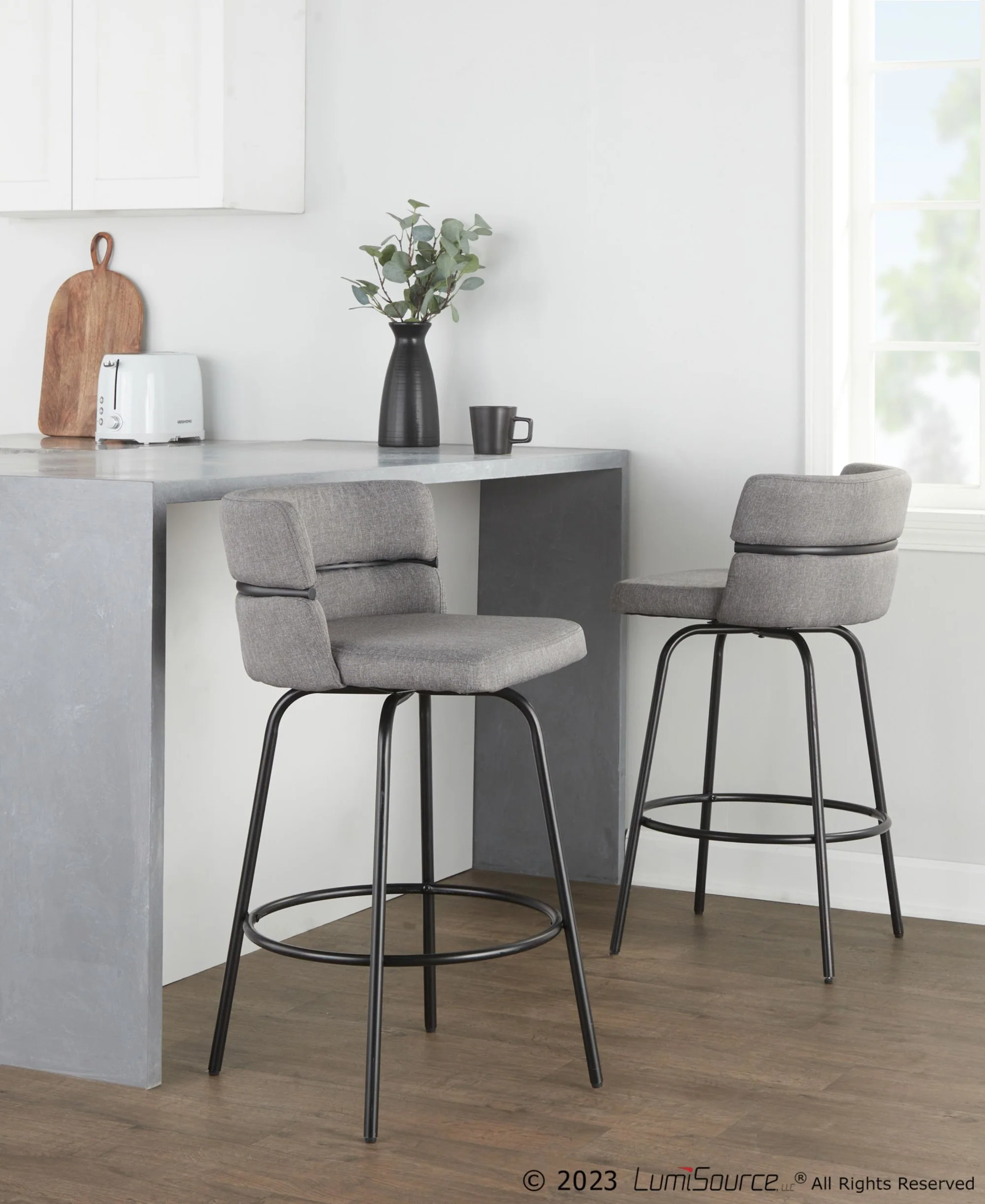 Cinch Claire 26" Fixed-Height Counter Stool - Set of 2 By LumiSource - B26-CINCH-CLARZQ2 BKBKCR2 - Image 10