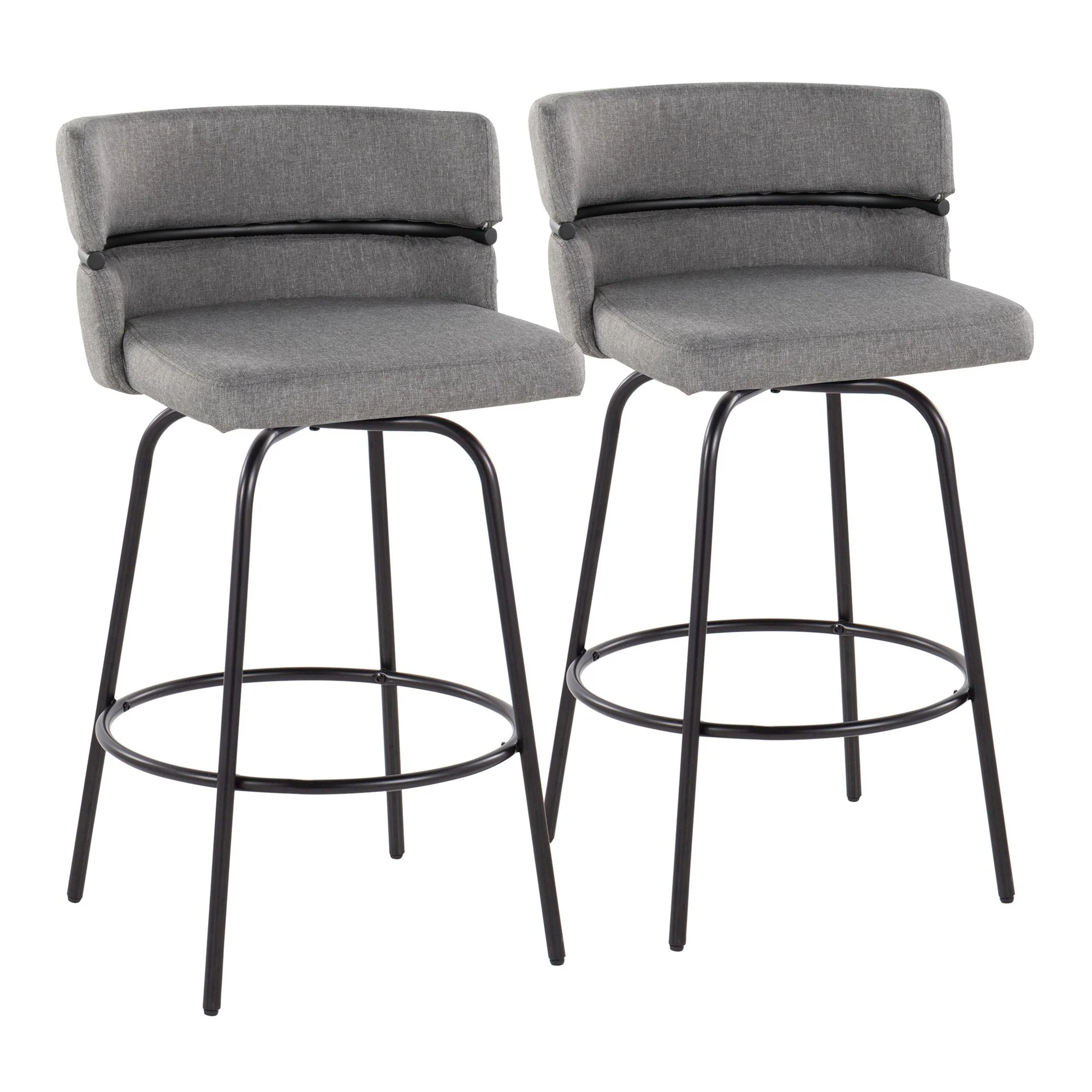 Cinch Claire 26" Fixed-Height Counter Stool - Set of 2 By LumiSource - B26-CINCH-CLARZQ2 BKBKCR2 - Image 11