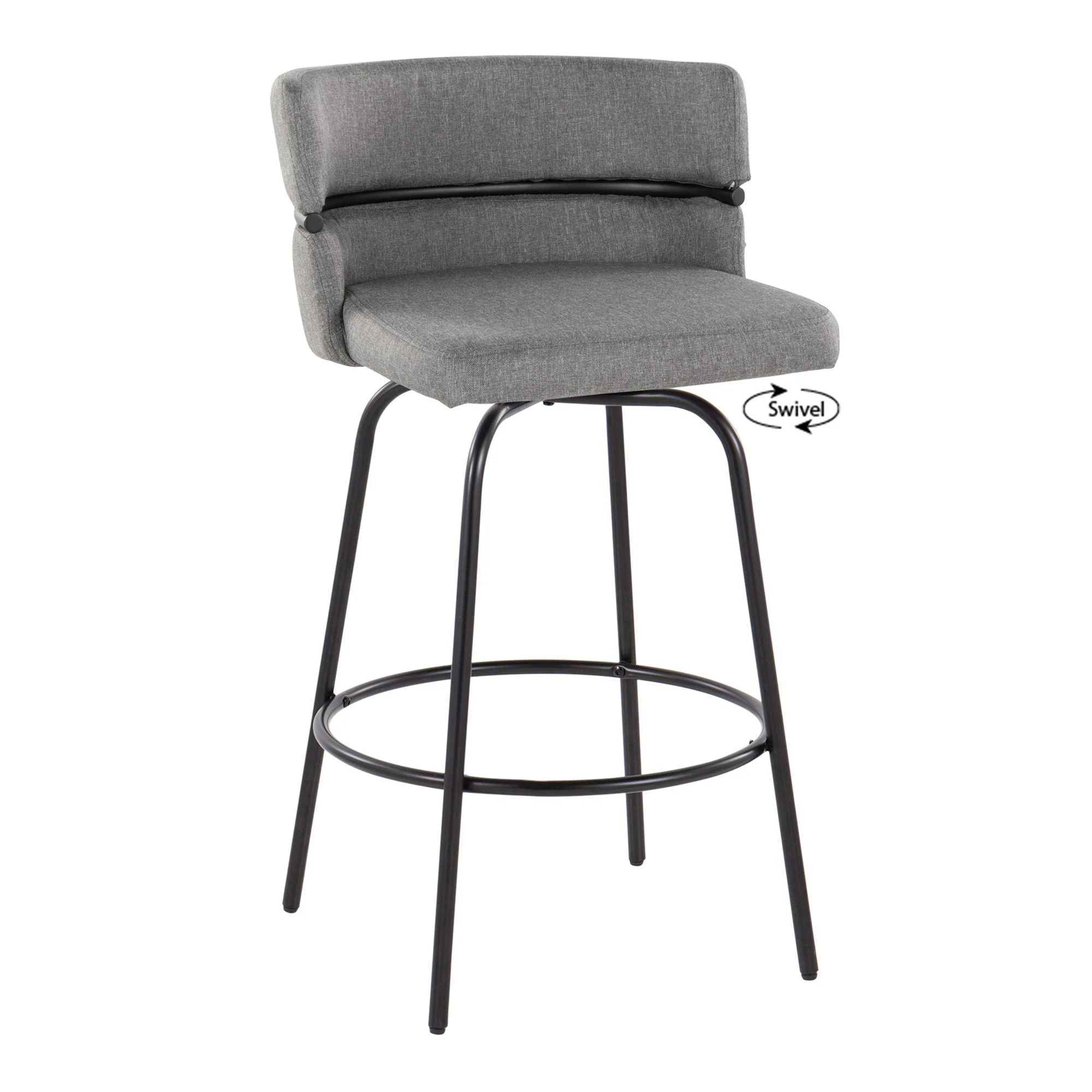 Cinch Claire 26" Fixed-Height Counter Stool - Set of 2 By LumiSource - B26-CINCH-CLARZQ2 BKBKCR2 - Image 12