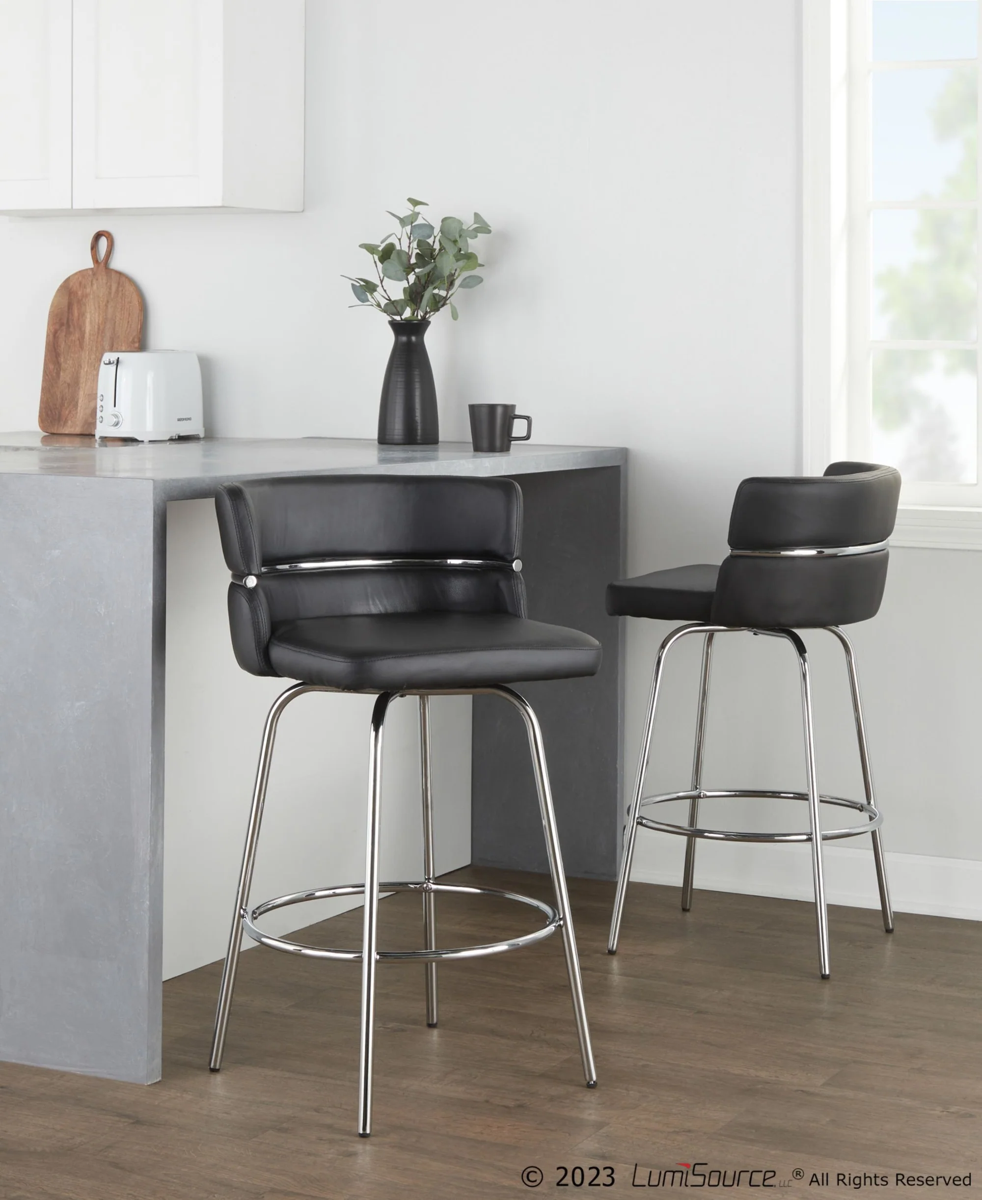 Cinch Claire 26" Fixed-Height Counter Stool - Set of 2 By LumiSource - B26-CINCH-CLARZQ2 BKBKCR2 - Image 17