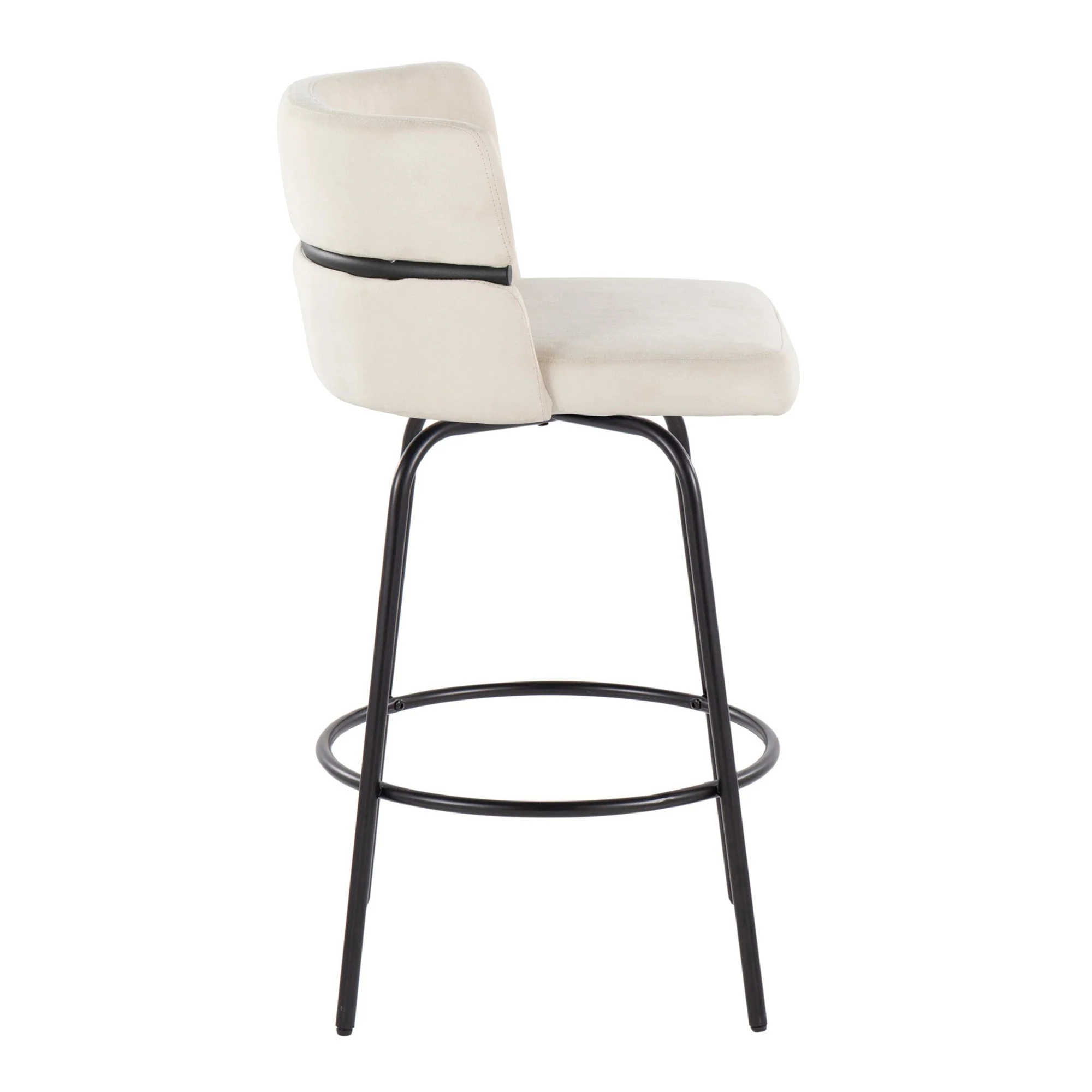 Cinch Claire 26" Fixed-Height Counter Stool - Set of 2 By LumiSource - B26-CINCH-CLARZQ2 BKBKCR2 - Image 5