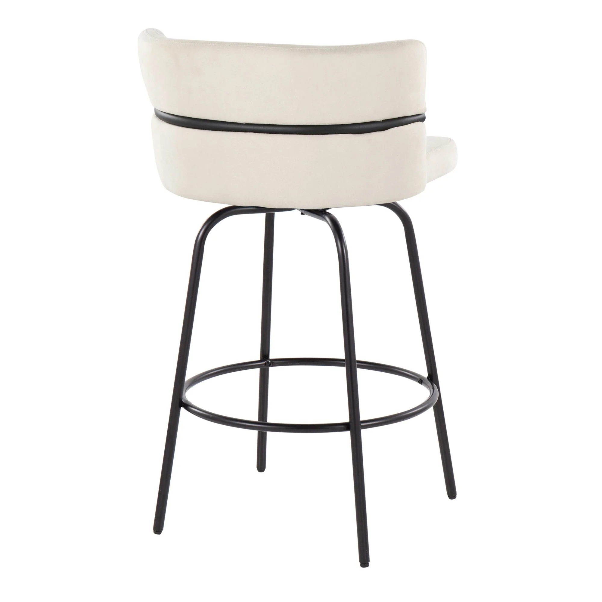Cinch Claire 26" Fixed-Height Counter Stool - Set of 2 By LumiSource - B26-CINCH-CLARZQ2 BKBKCR2 - Image 6