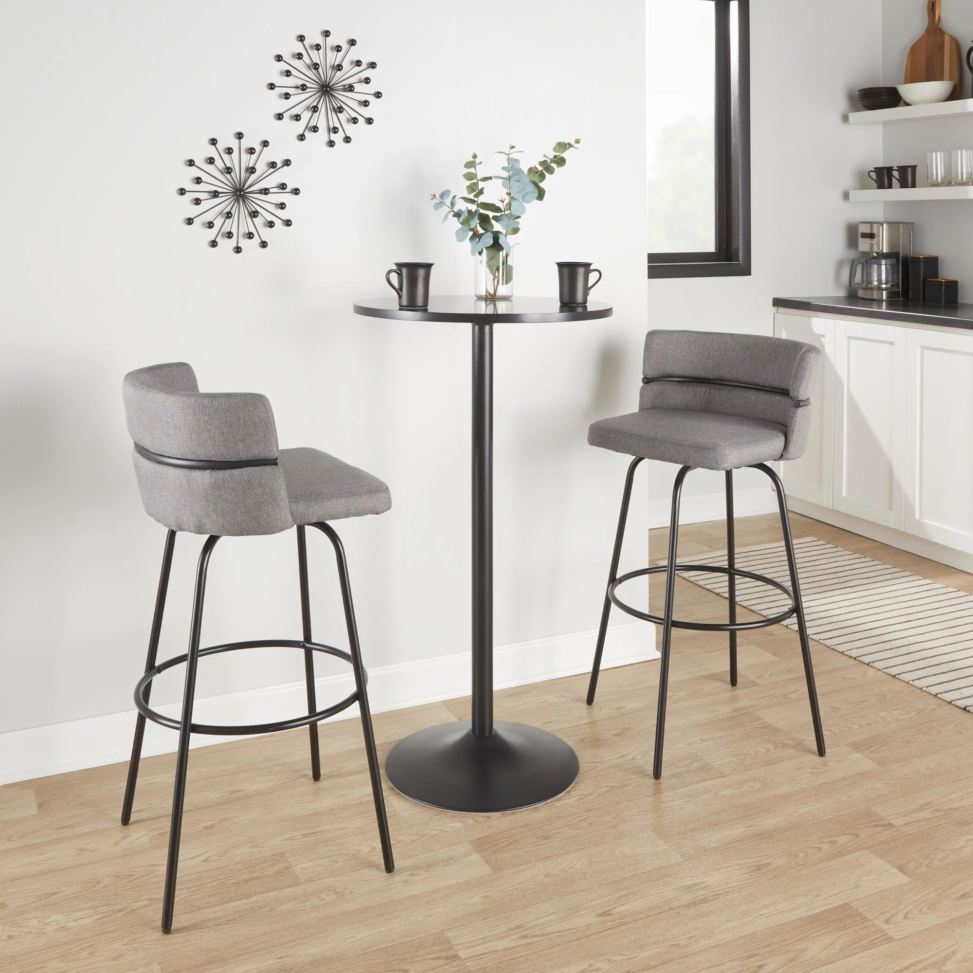 Cinch Claire 30" Fixed-Height Barstool - Set of 2 By LumiSource - B30-CINCH-CLARZQ2 BKBKCR2 - Image 11