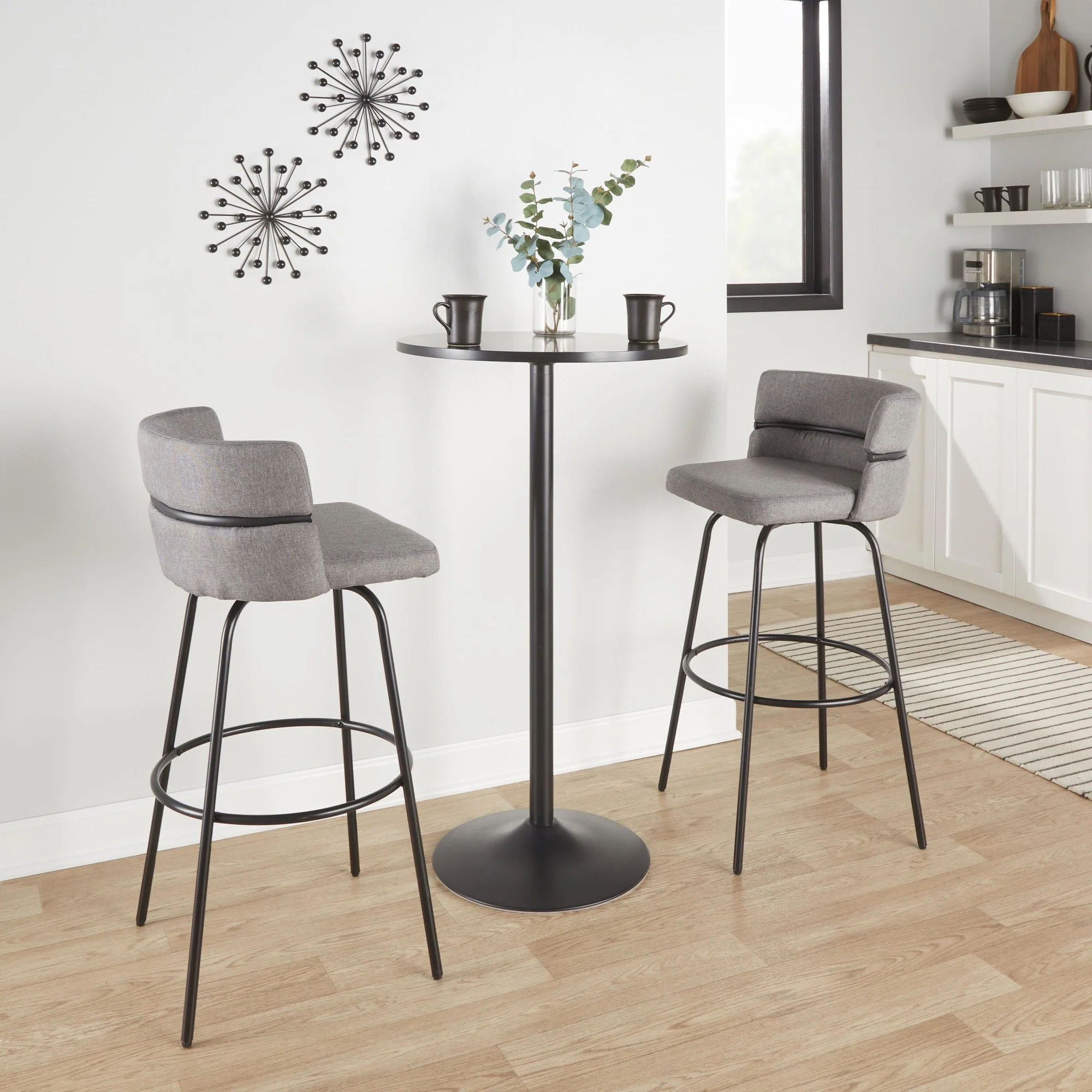 Cinch Claire 30" Fixed-Height Barstool - Set of 2 By LumiSource - B30-CINCH-CLARZQ2 BKBKCR2 - Image 12