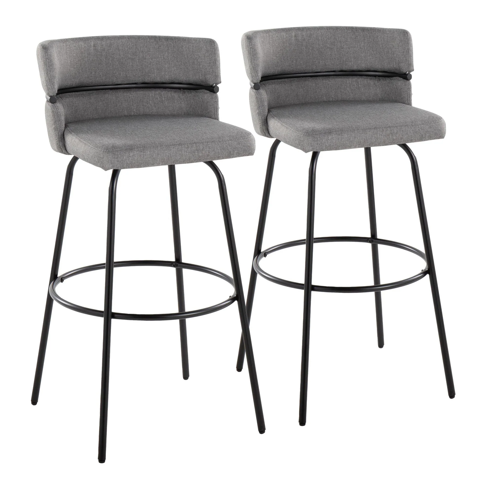 Cinch Claire 30" Fixed-Height Barstool - Set of 2 By LumiSource - B30-CINCH-CLARZQ2 BKBKCR2 - Image 13