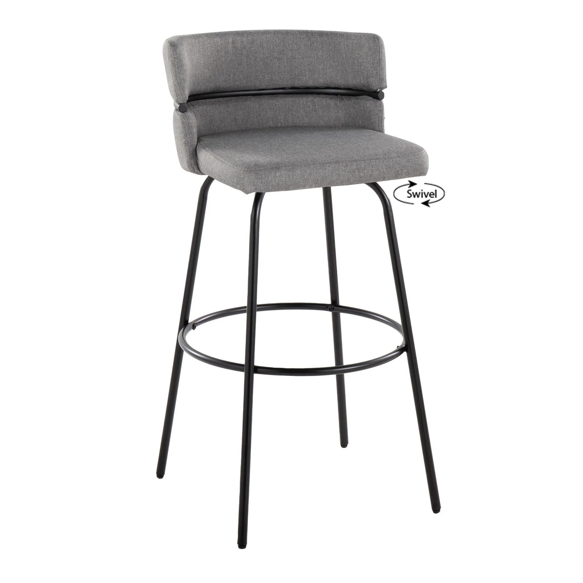 Cinch Claire 30" Fixed-Height Barstool - Set of 2 By LumiSource - B30-CINCH-CLARZQ2 BKBKCR2 - Image 14