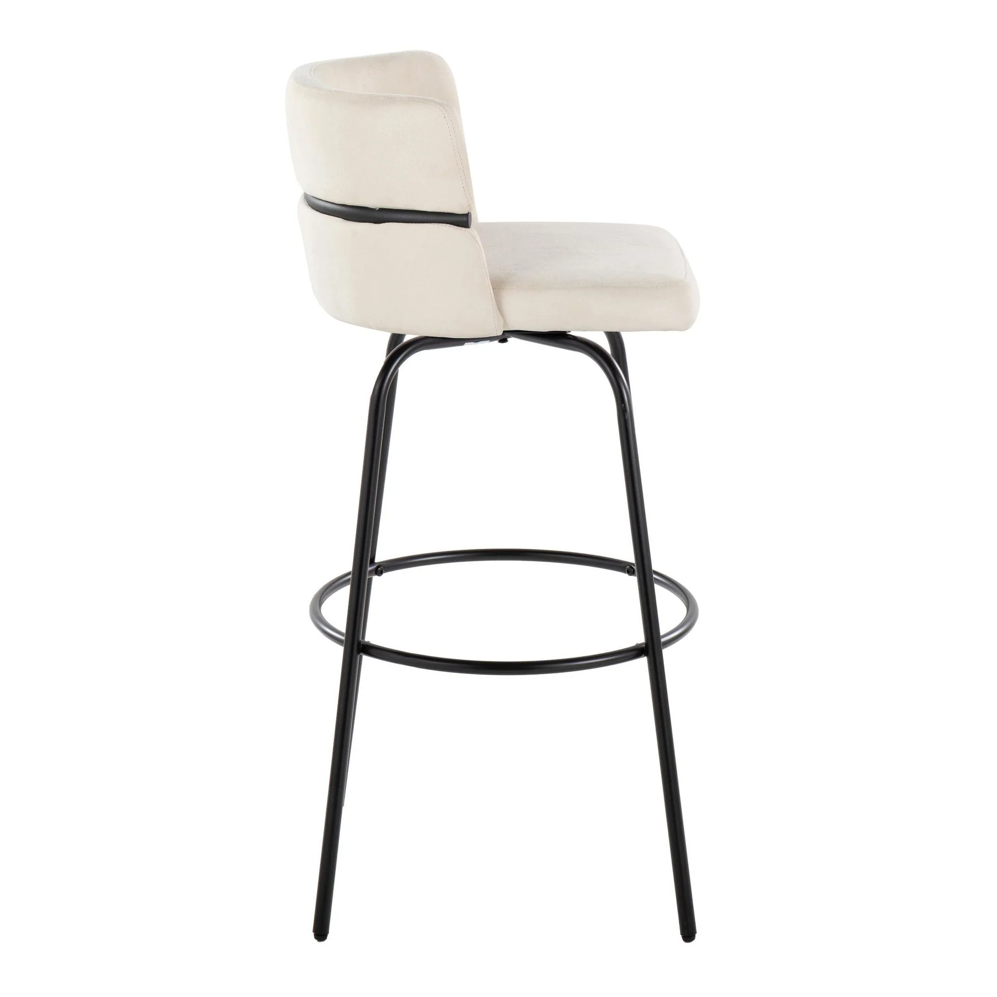 Cinch Claire 30" Fixed-Height Barstool - Set of 2 By LumiSource - B30-CINCH-CLARZQ2 BKBKCR2 - Image 7