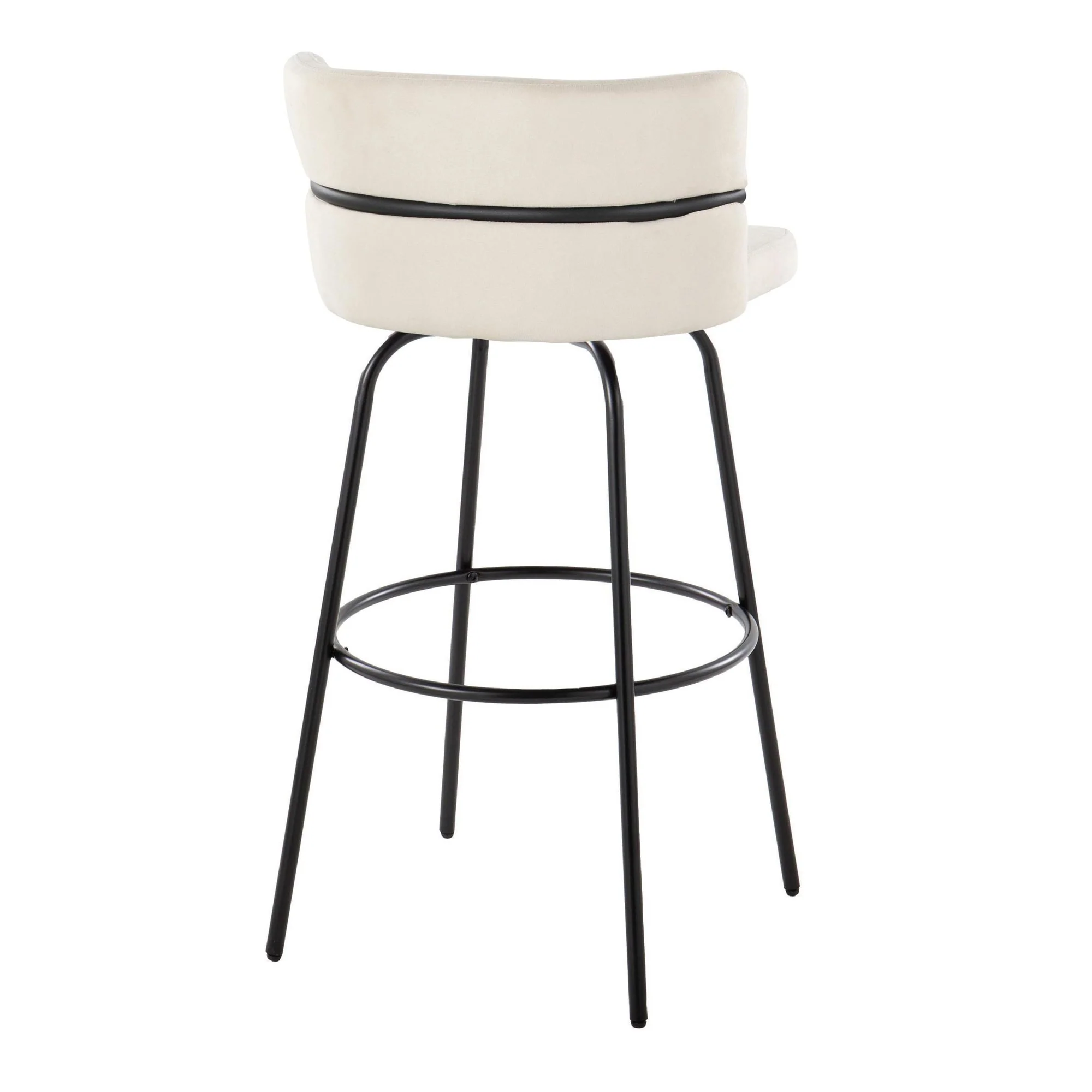 Cinch Claire 30" Fixed-Height Barstool - Set of 2 By LumiSource - B30-CINCH-CLARZQ2 BKBKCR2 - Image 8