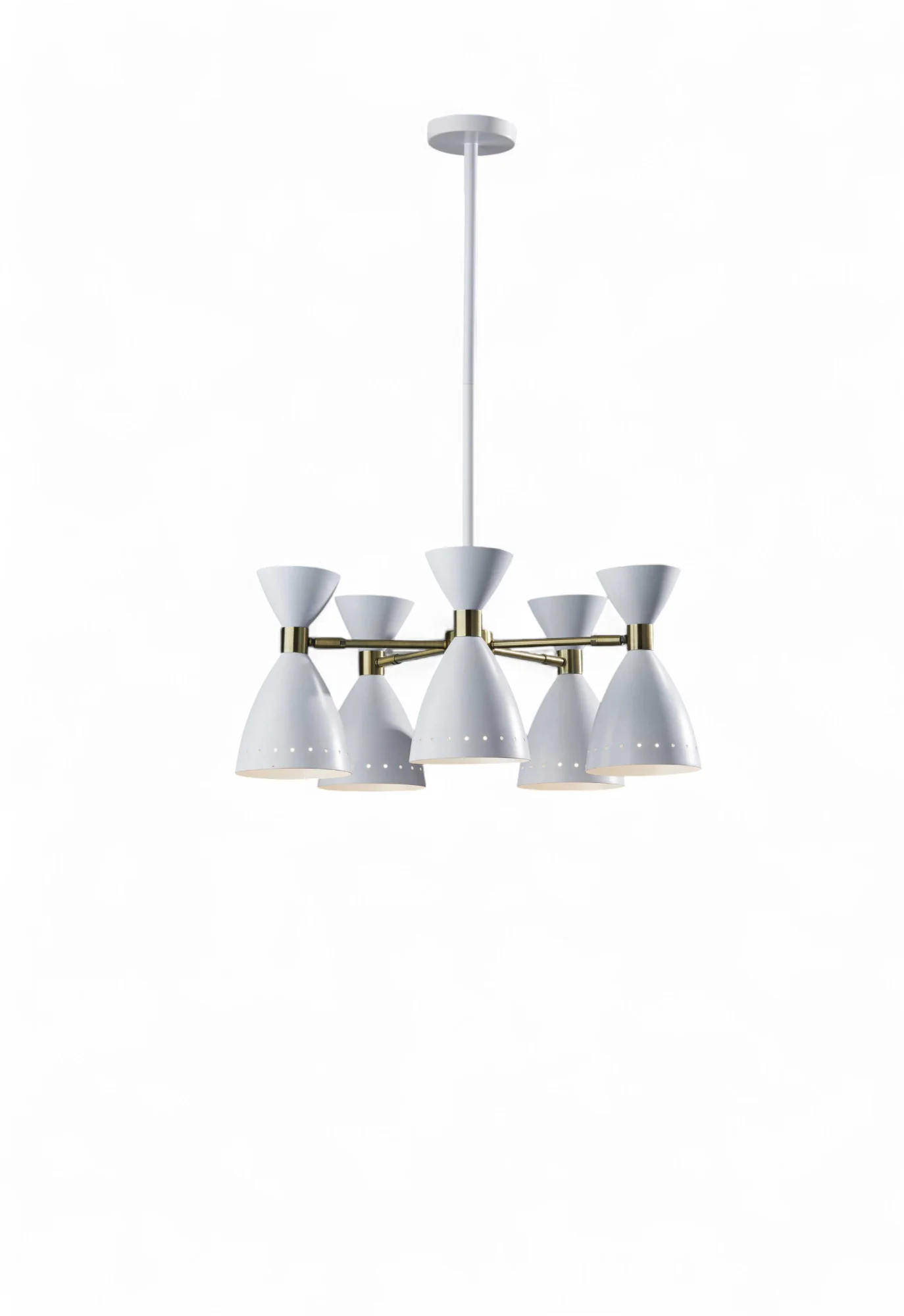 Cinco Diabolo Adjustable White Metal Pendant By Homeroots - Image 2