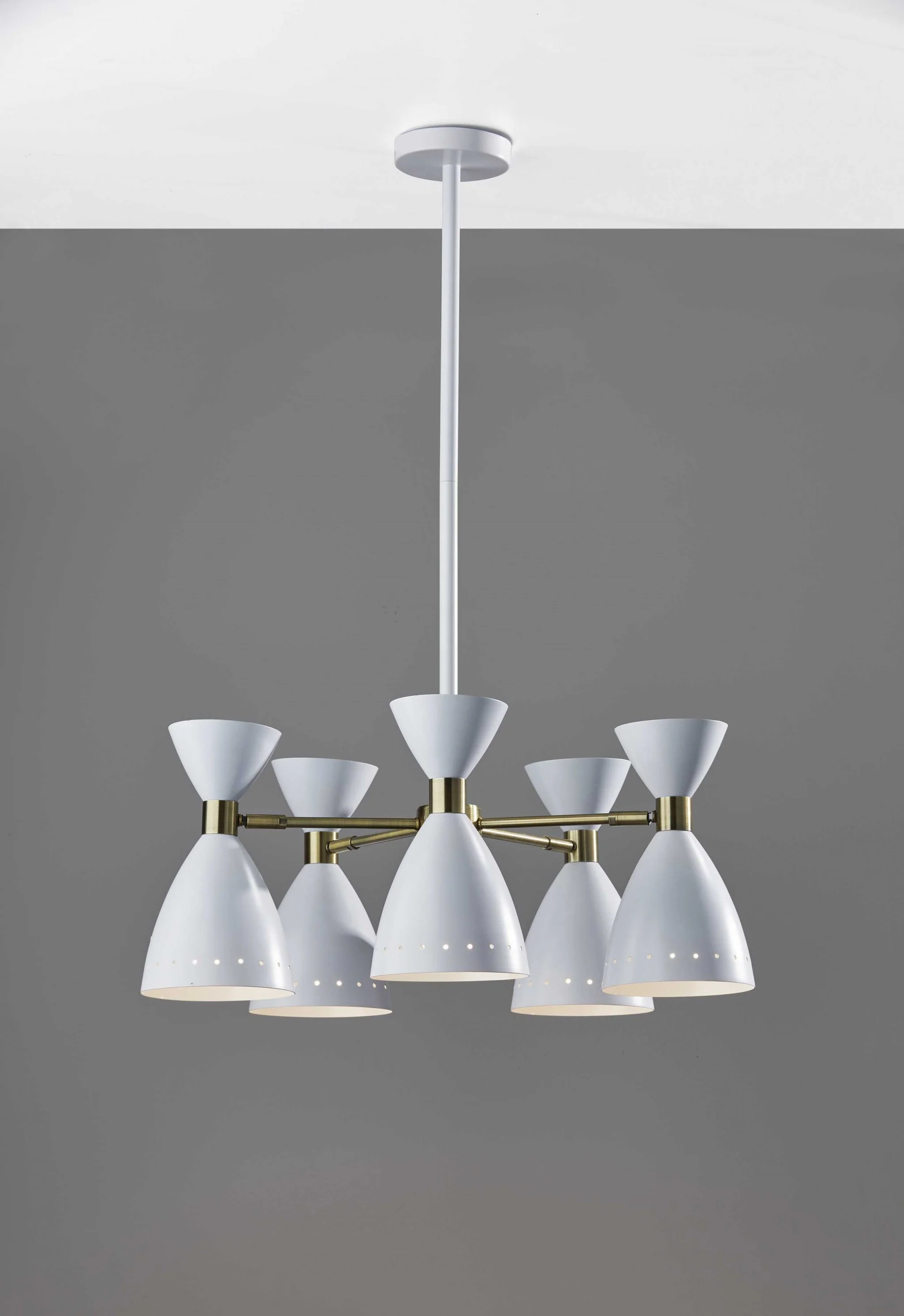 Cinco Diabolo Adjustable White Metal Pendant By Homeroots - Image 4