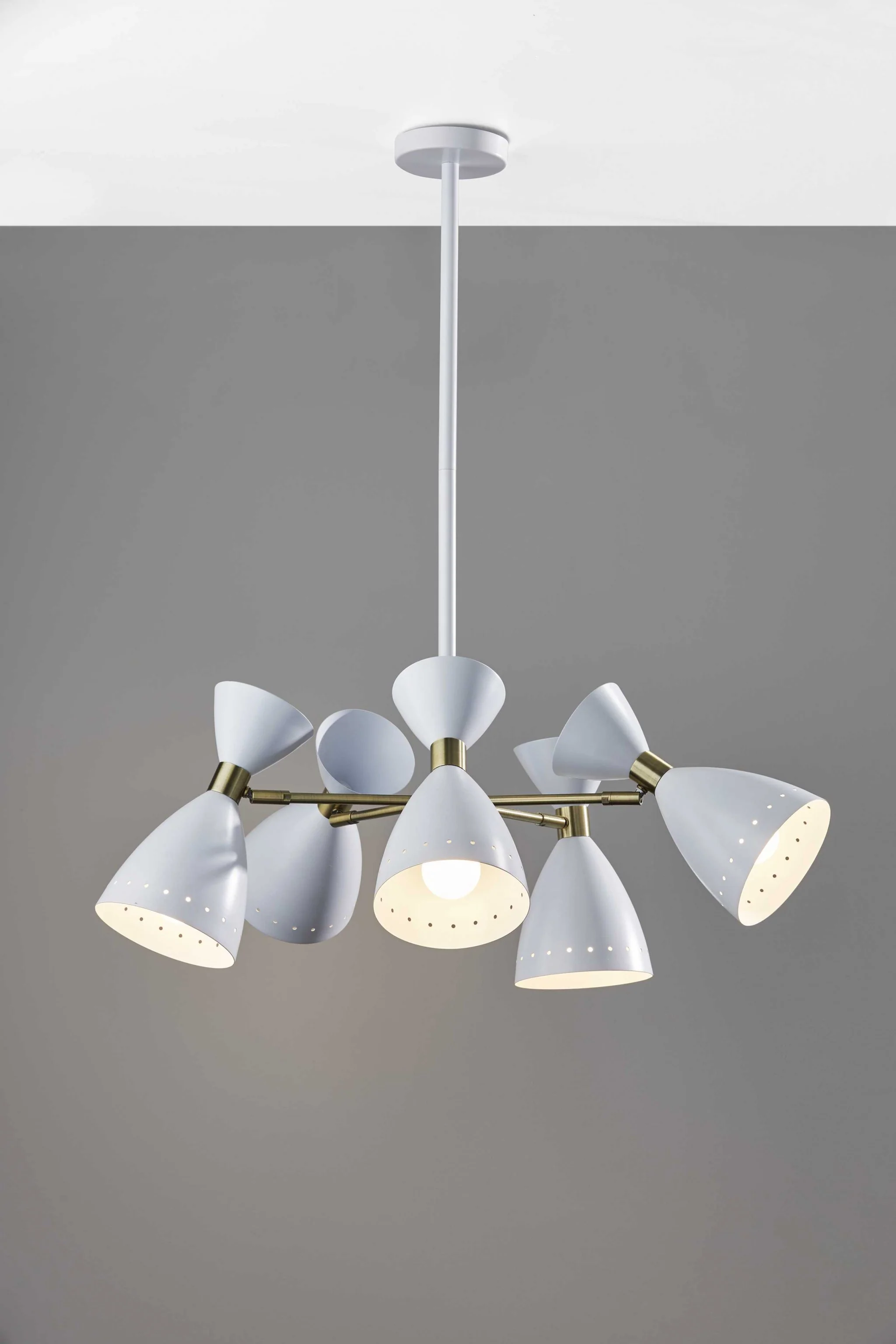 Cinco Diabolo Adjustable White Metal Pendant By Homeroots - Image 5