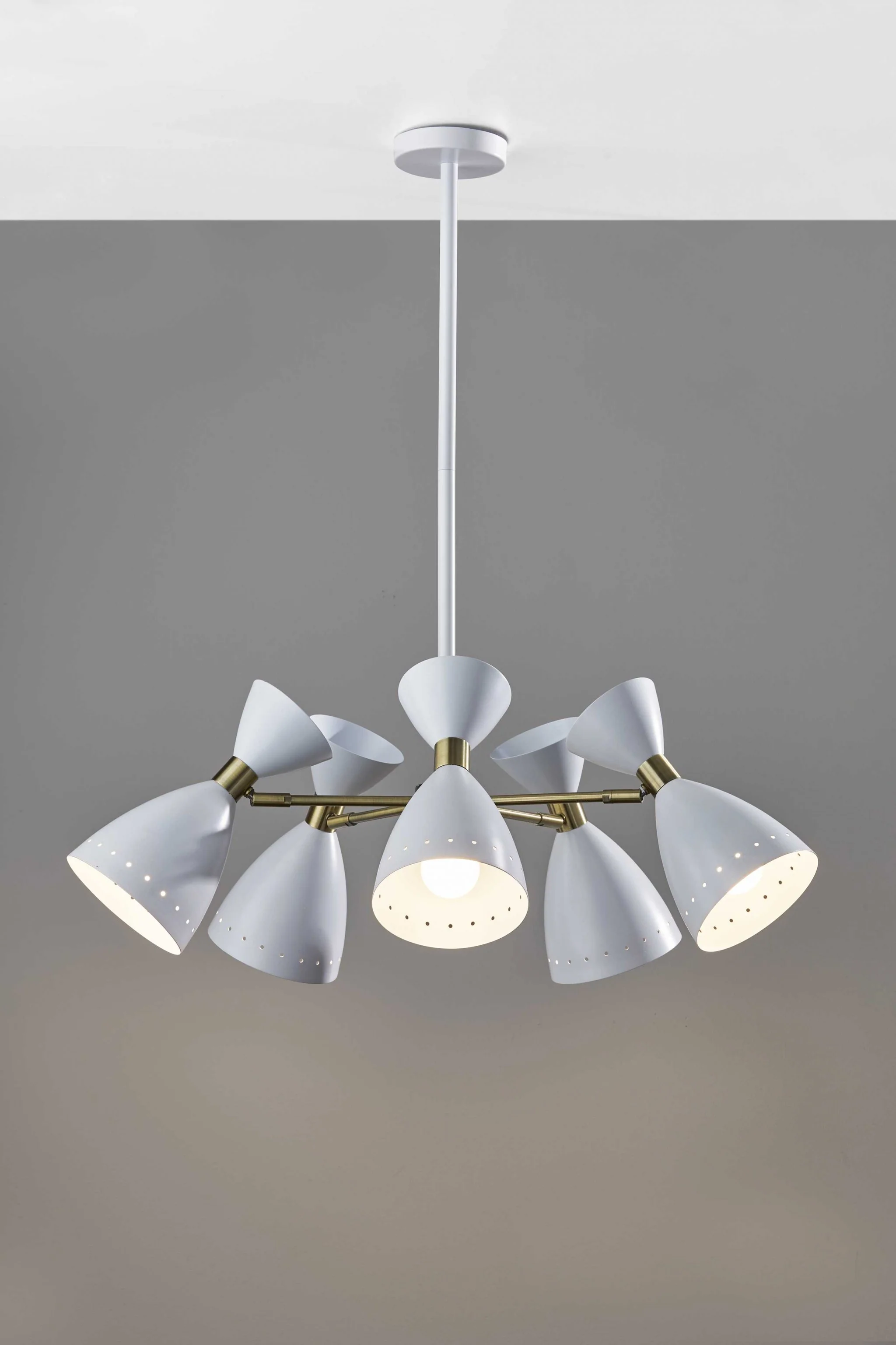 Cinco Diabolo Adjustable White Metal Pendant By Homeroots - Image 6