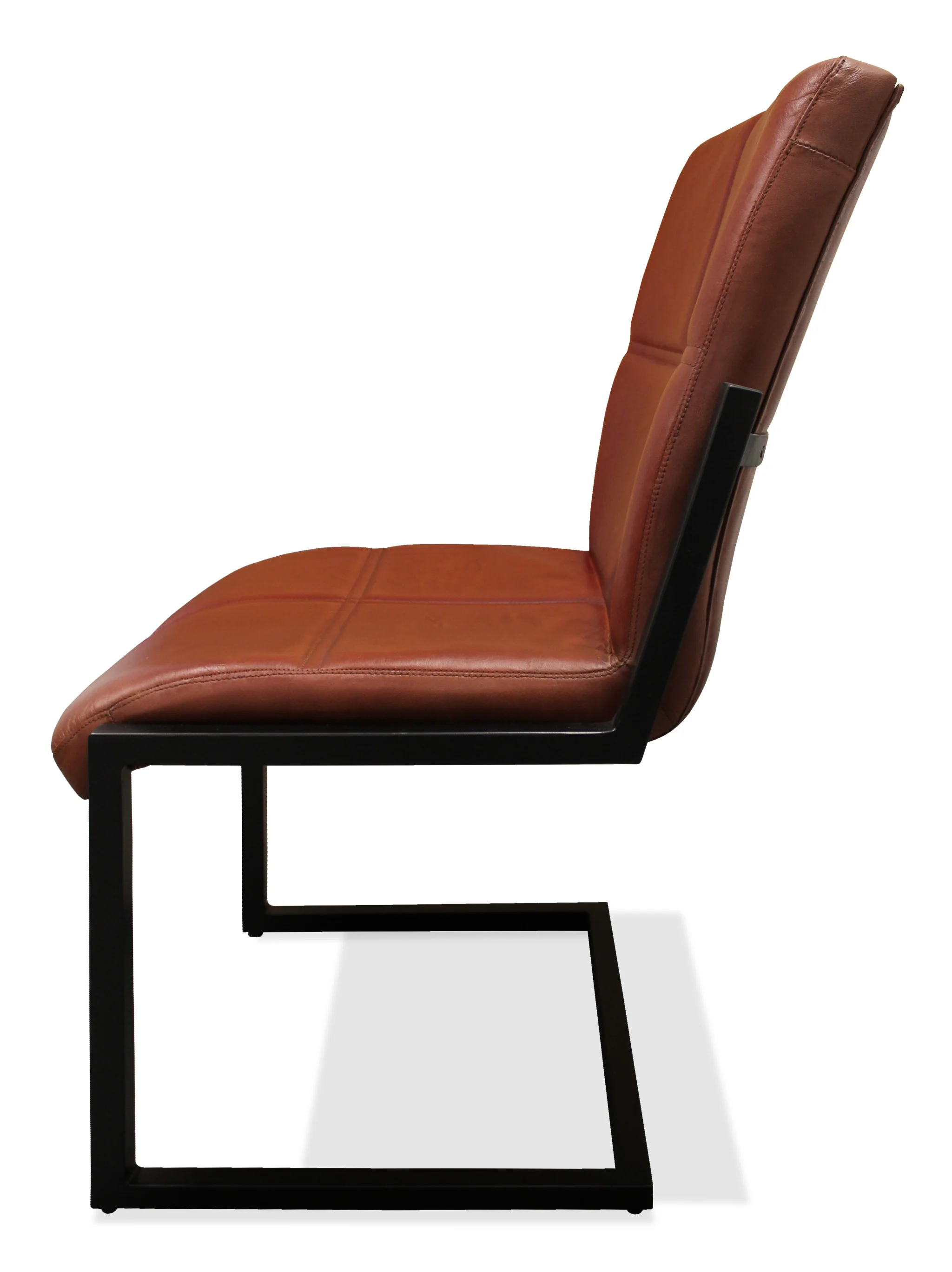 Cinnamon And Black Upholstered Leather Dining Side Chair By Homeroots - Image 4