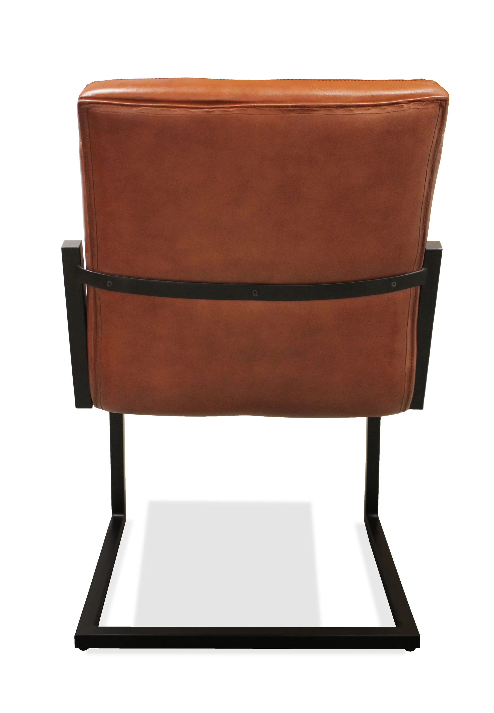 Cinnamon And Black Upholstered Leather Dining Side Chair By Homeroots - Image 5