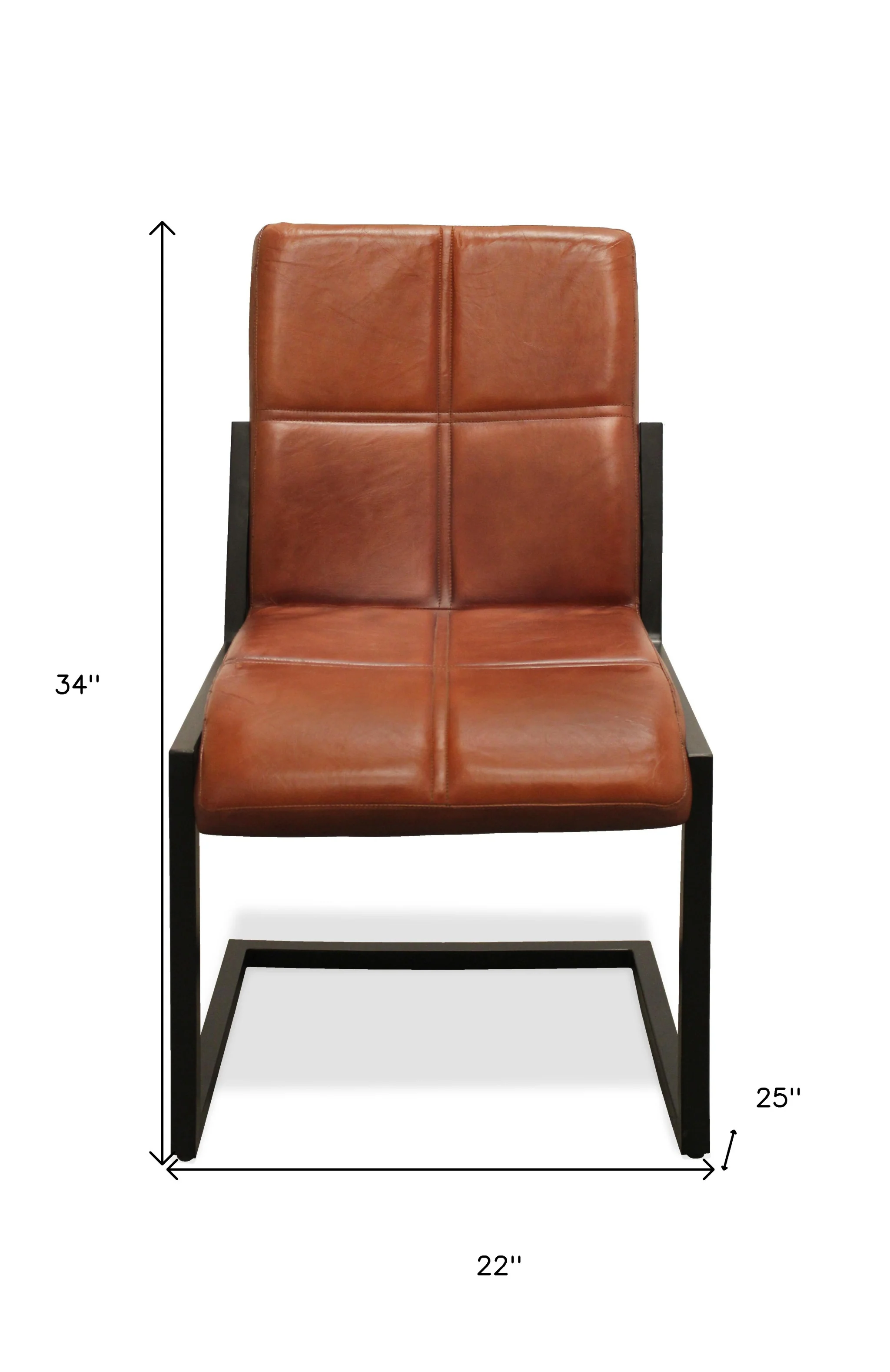 Cinnamon And Black Upholstered Leather Dining Side Chair By Homeroots - Image 8