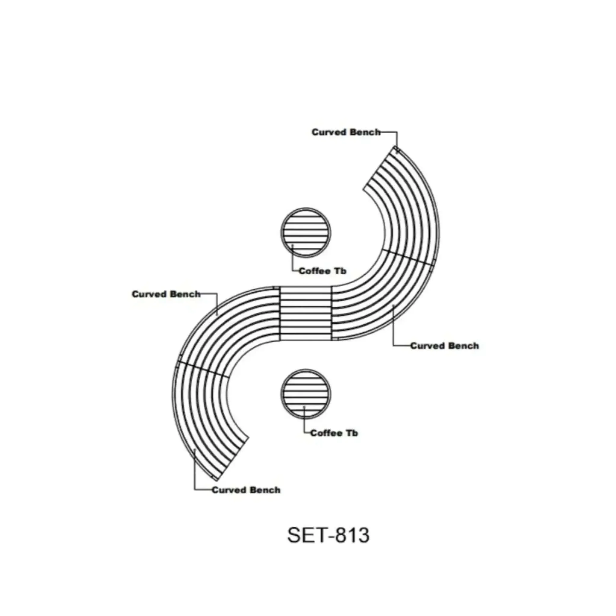Circular Modular Deep Seating Set - SET-813 By Anderson Teak - Image 4
