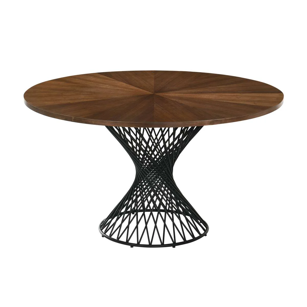 Cirque and Varde 5 Piece Walnut Round Dining Set By Armen Living - Image 4