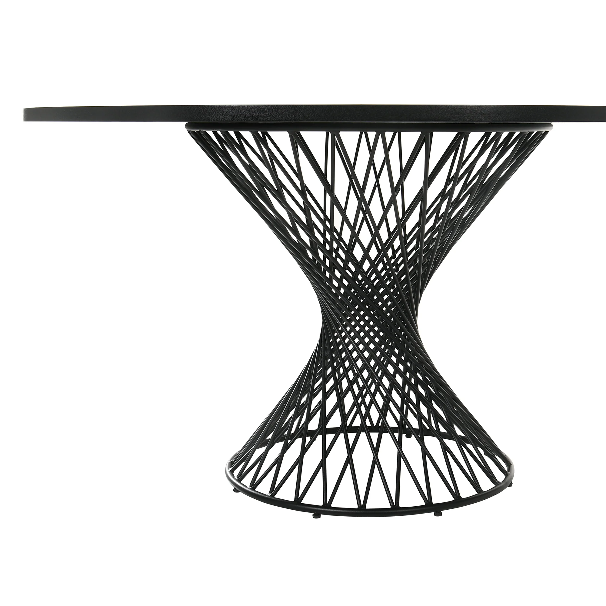 Cirque Channell 5 Piece Black Wood Dining Table Set with Charcoal Fabric By Armen Living - Image 6