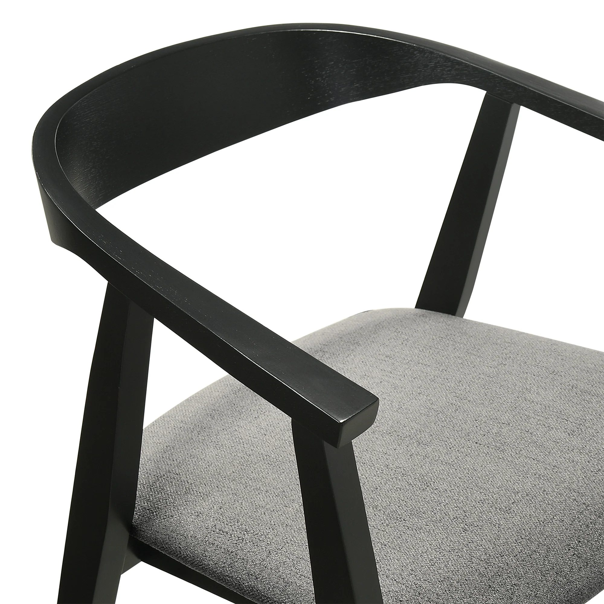 Cirque Santana 5 Piece Black Wood Dining Table Set with Charcoal Fabric By Armen Living - Image 7