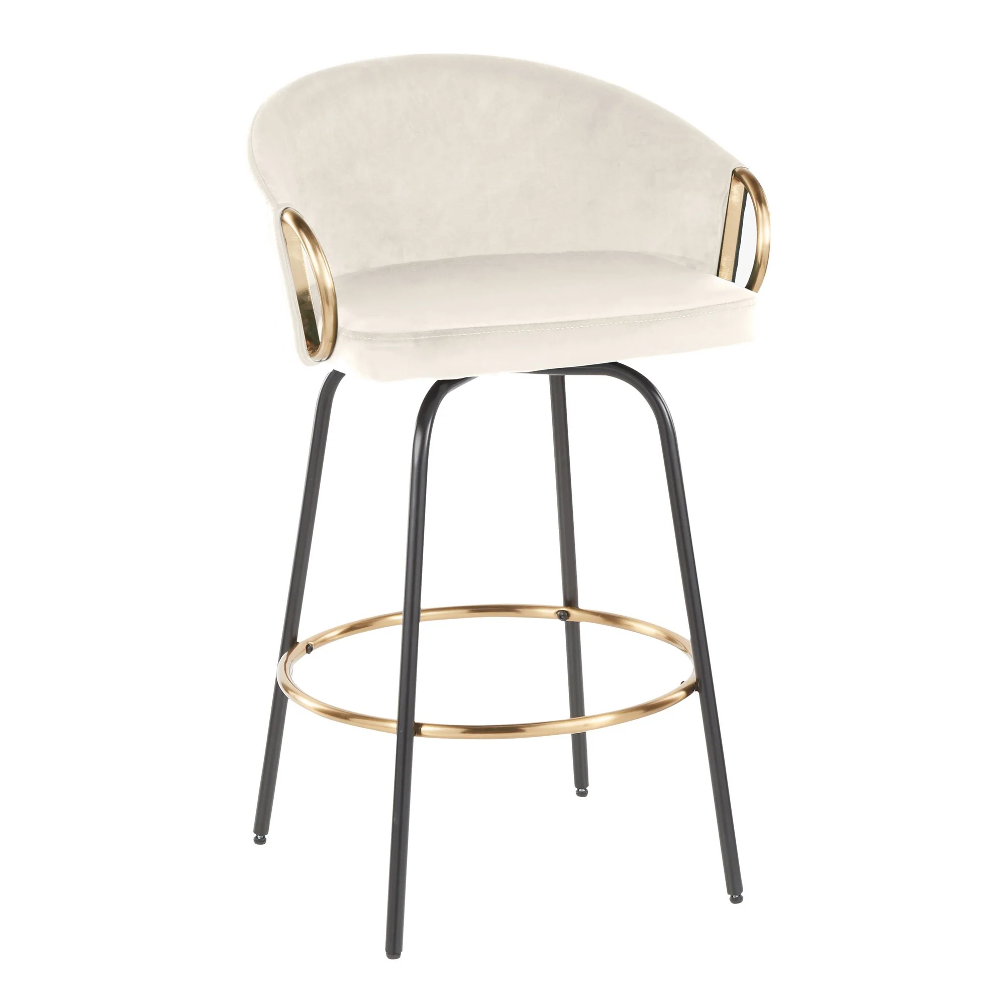 Claire 26" Fixed Height Counter Stool - Set of 2 Cream By LumiSource - Image 6