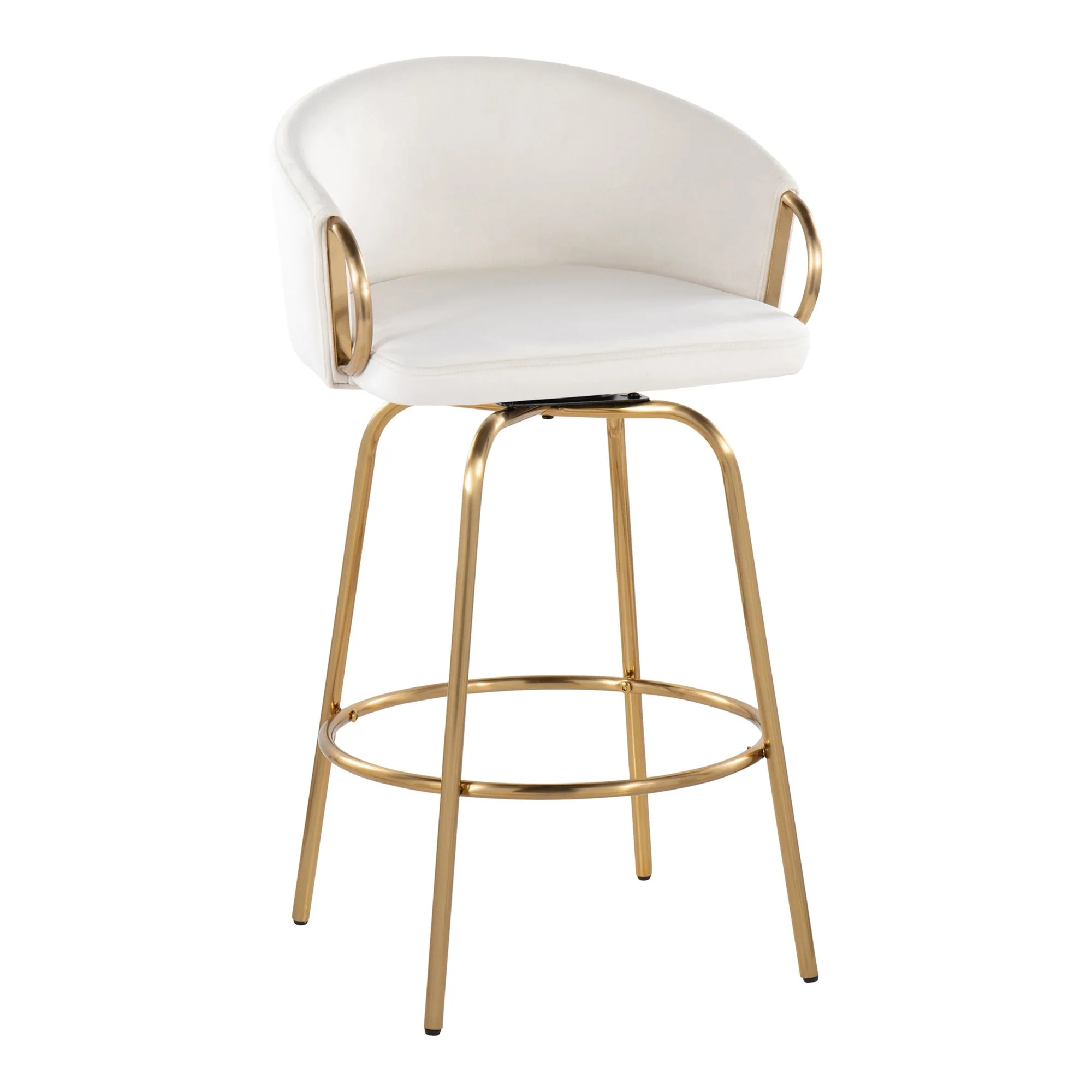 Claire 26" Fixed-Height Counter Stool - Set of 2 By LumiSource - B26-CLAIREV2 AUCR2 - Image 2