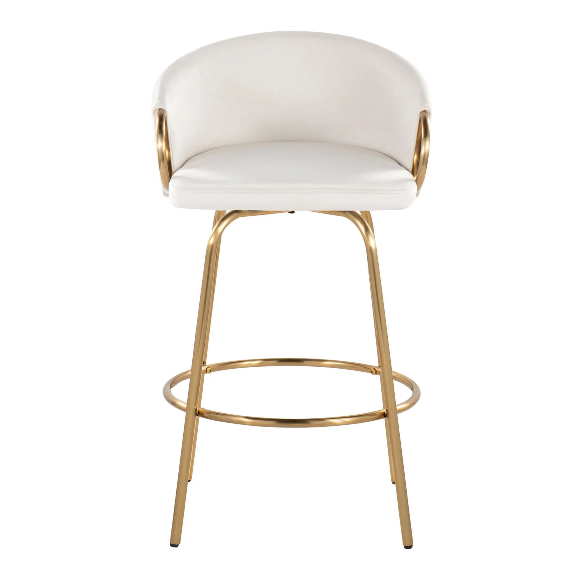 Claire 26" Fixed-Height Counter Stool - Set of 2 By LumiSource - B26-CLAIREV2 AUCR2 - Image 5