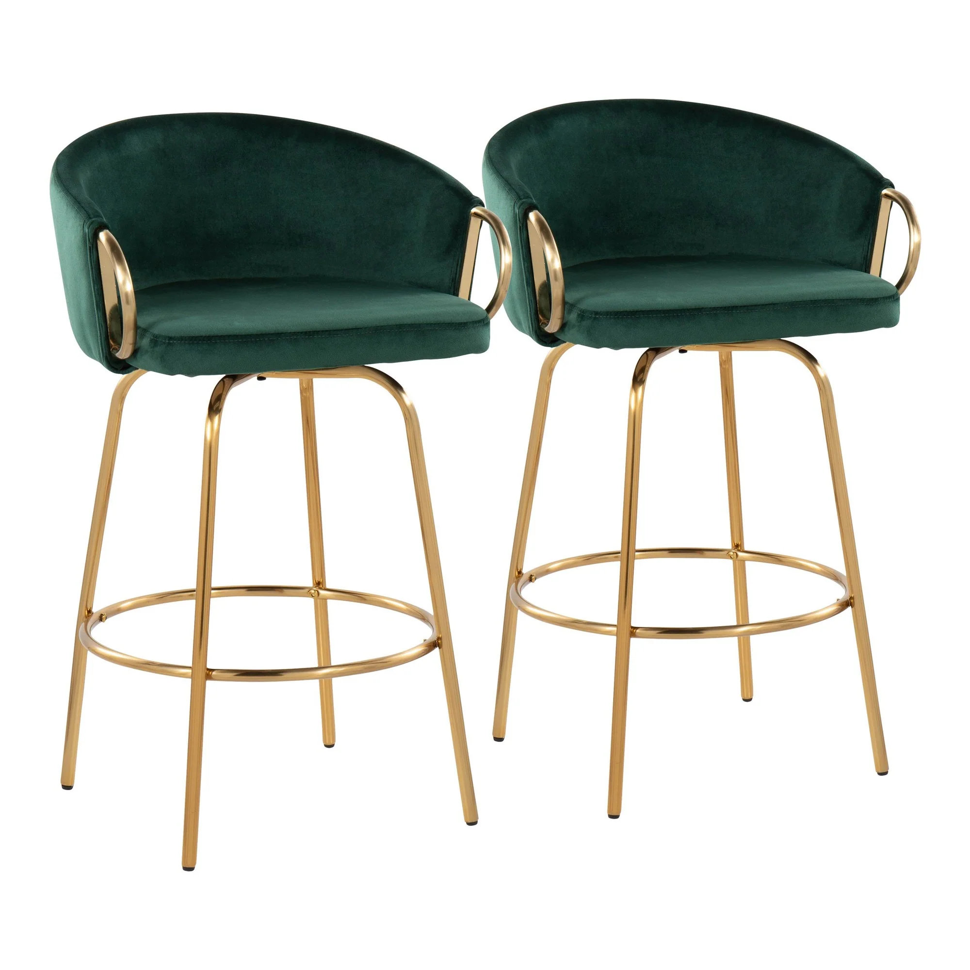 Claire 26" Fixed Height Counter Stool - Set of 2 Green By LumiSource - Image 2