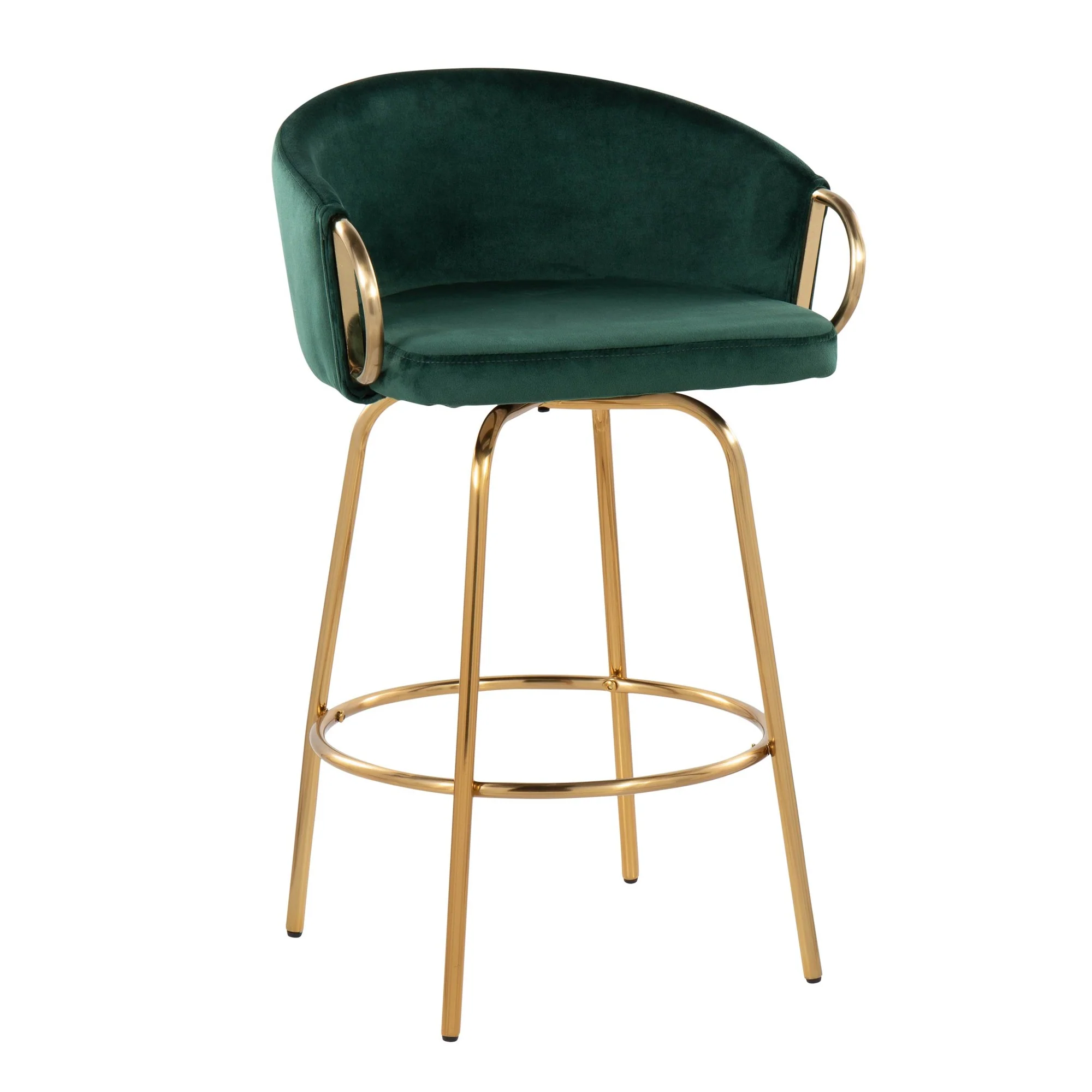 Claire 26" Fixed Height Counter Stool - Set of 2 Green By LumiSource - Image 3