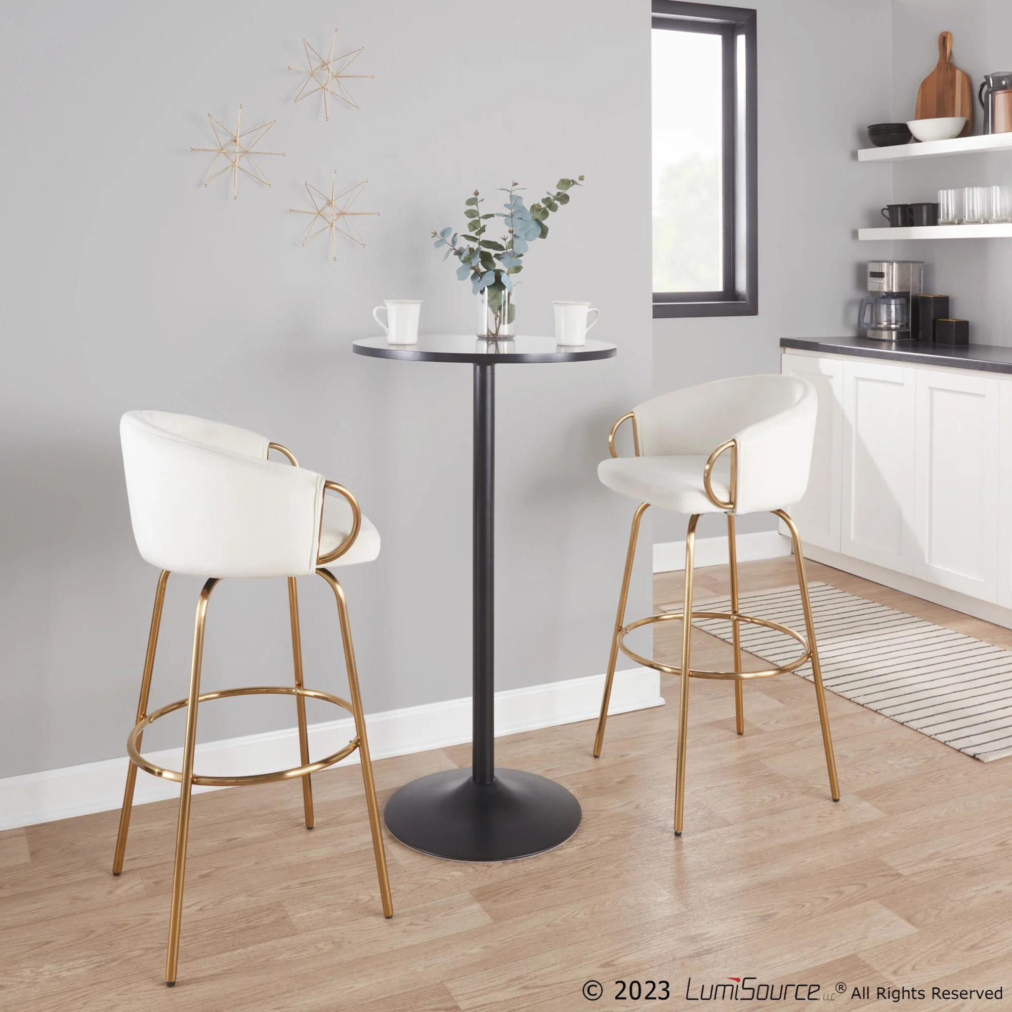 Claire 30" Fixed-Height Barstool - Set of 2 By LumiSource - B30-CLAIREV2 AUCR2 - Image 4