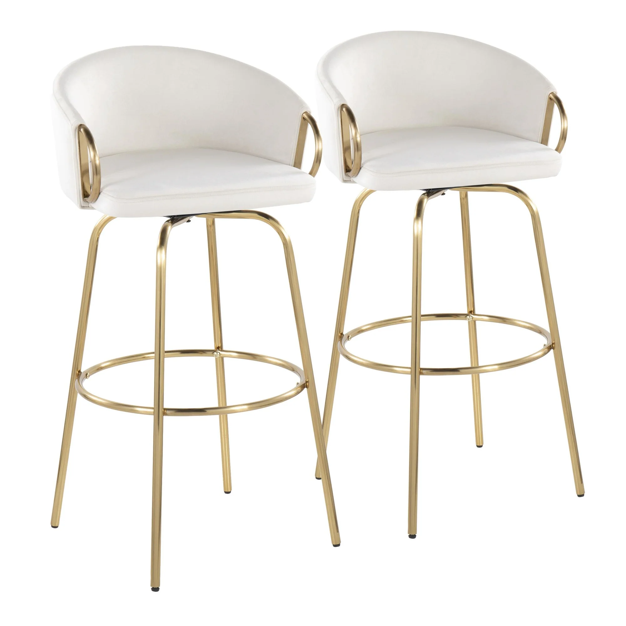 Claire 30" Fixed-Height Barstool - Set of 2 By LumiSource - B30-CLAIREV2 AUCR2 - Image 5