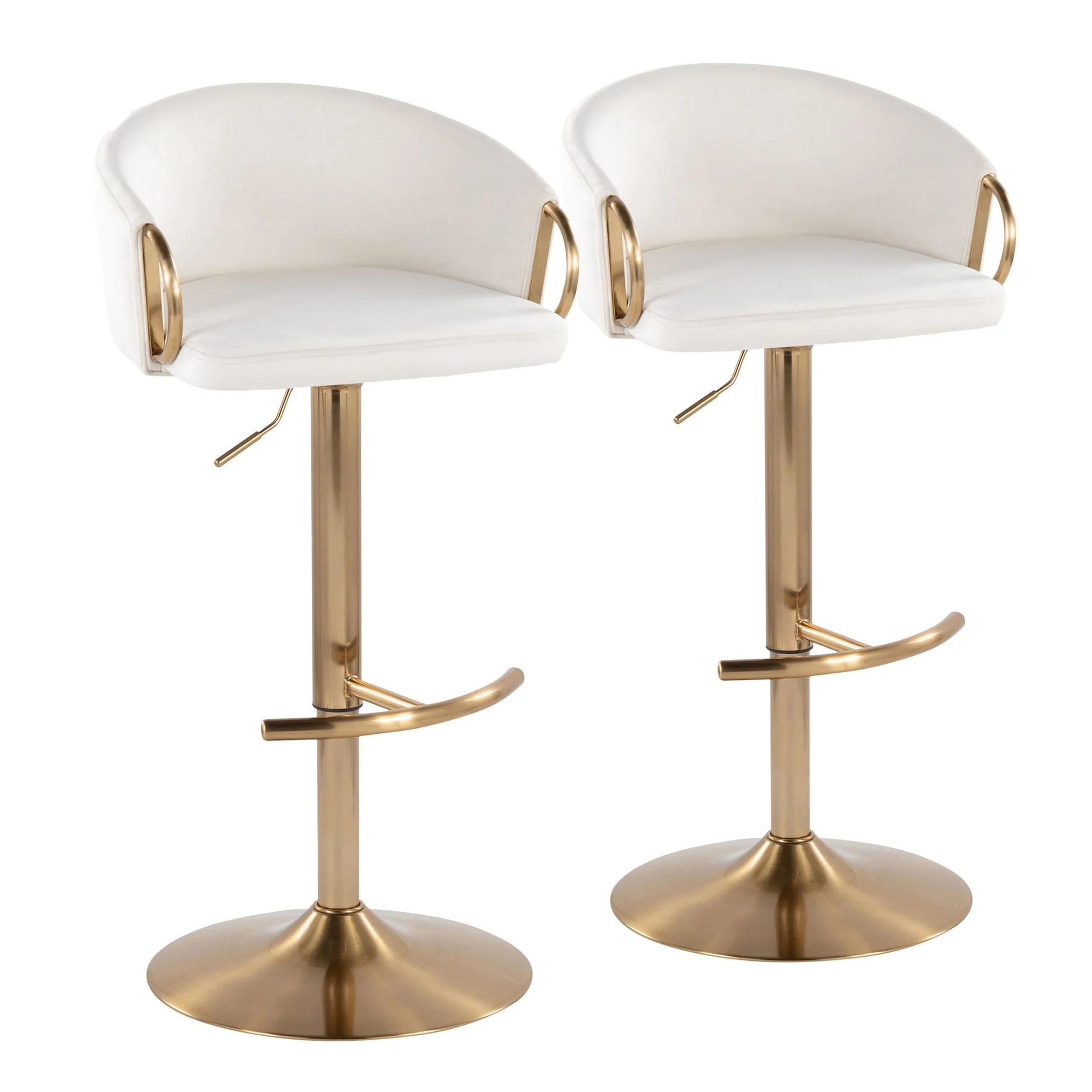 Claire Adjustable Barstool - Set of 2 By LumiSource - BS-CLAIREV-RT2 AUCR2 - Image 5