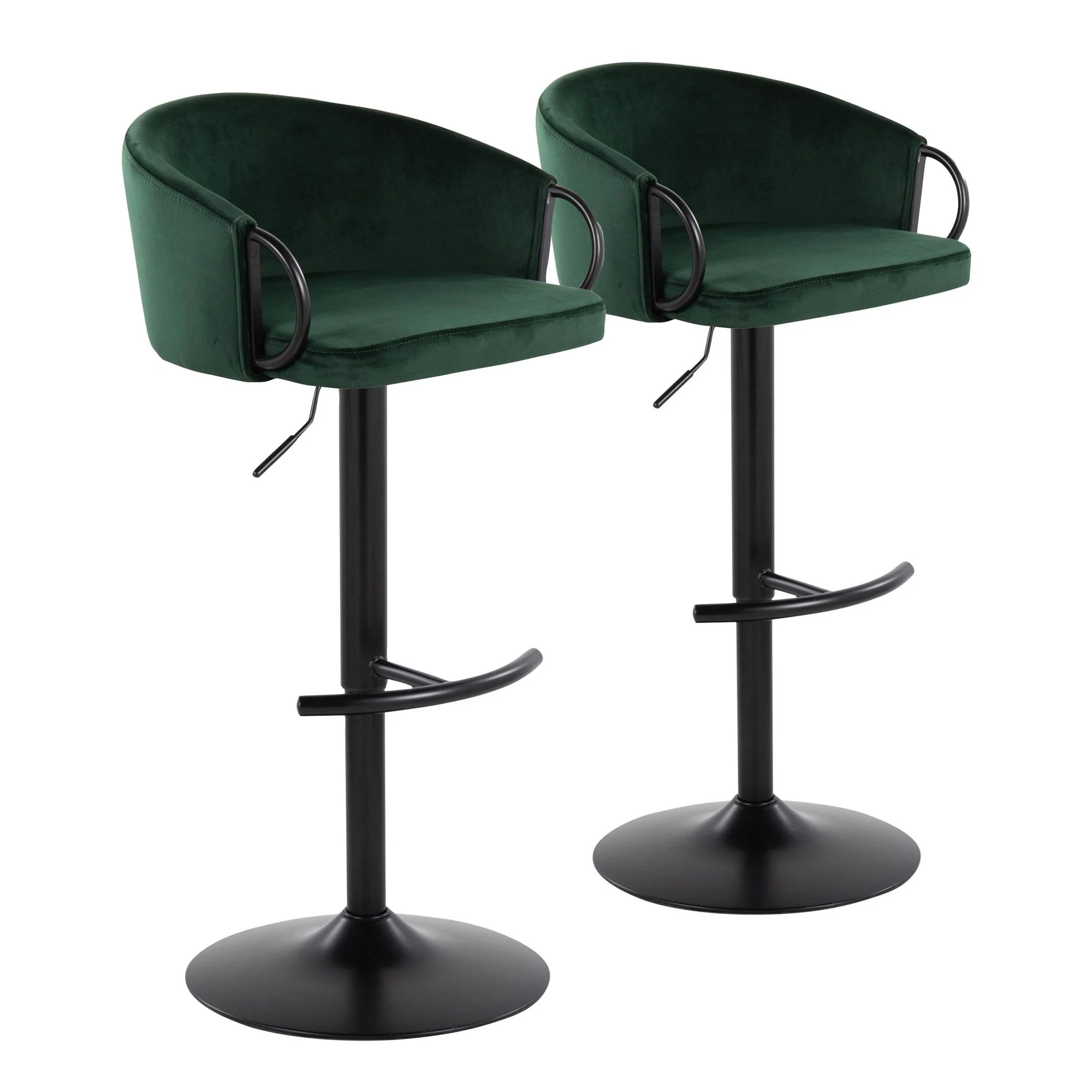 Claire Adjustable Barstool - Set of 2 By LumiSource - BS-CLAIREV-RT2 BKBKBK2 - Image 13