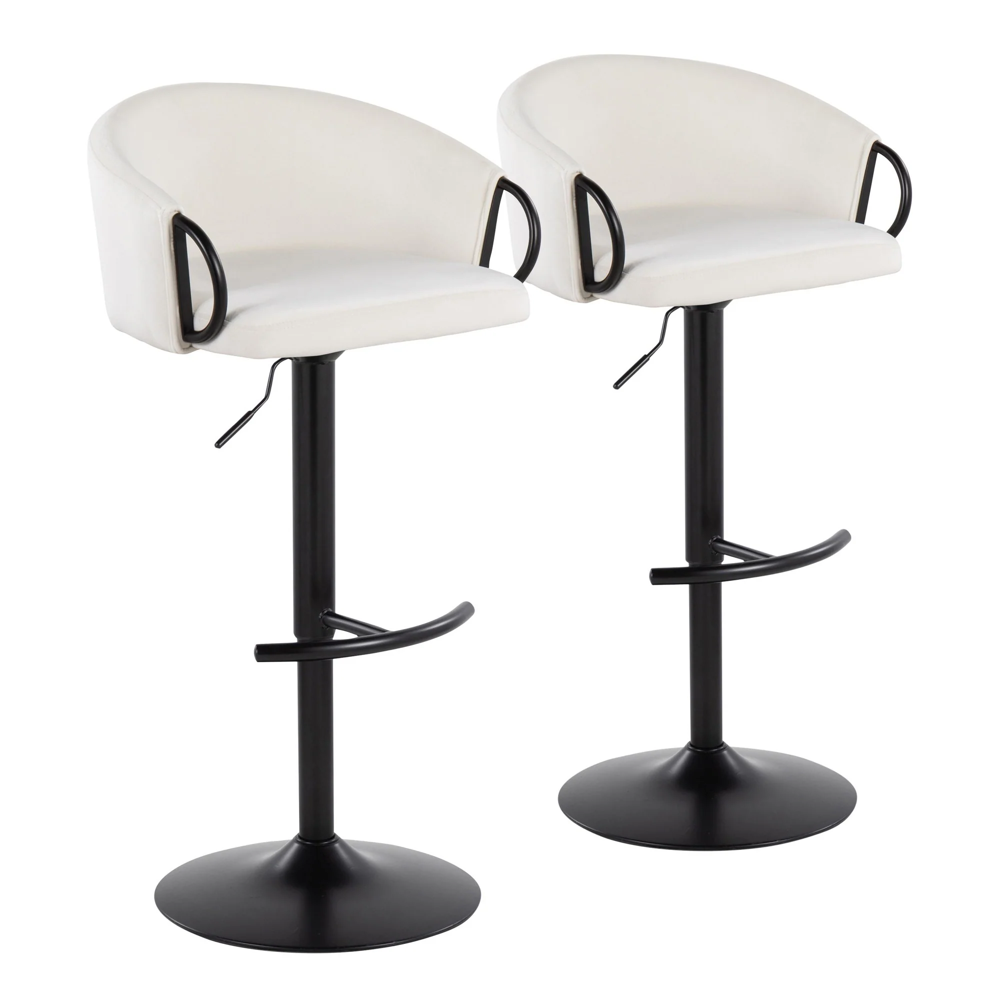 Claire Adjustable Barstool - Set of 2 By LumiSource - BS-CLAIREV-RT2 BKBKBK2 - Image 7