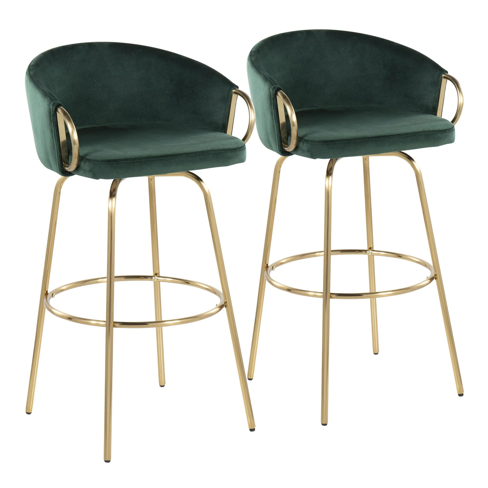 Claire 30" Fixed Height Barstool - Set of 2 Black By LumiSource - Image 9