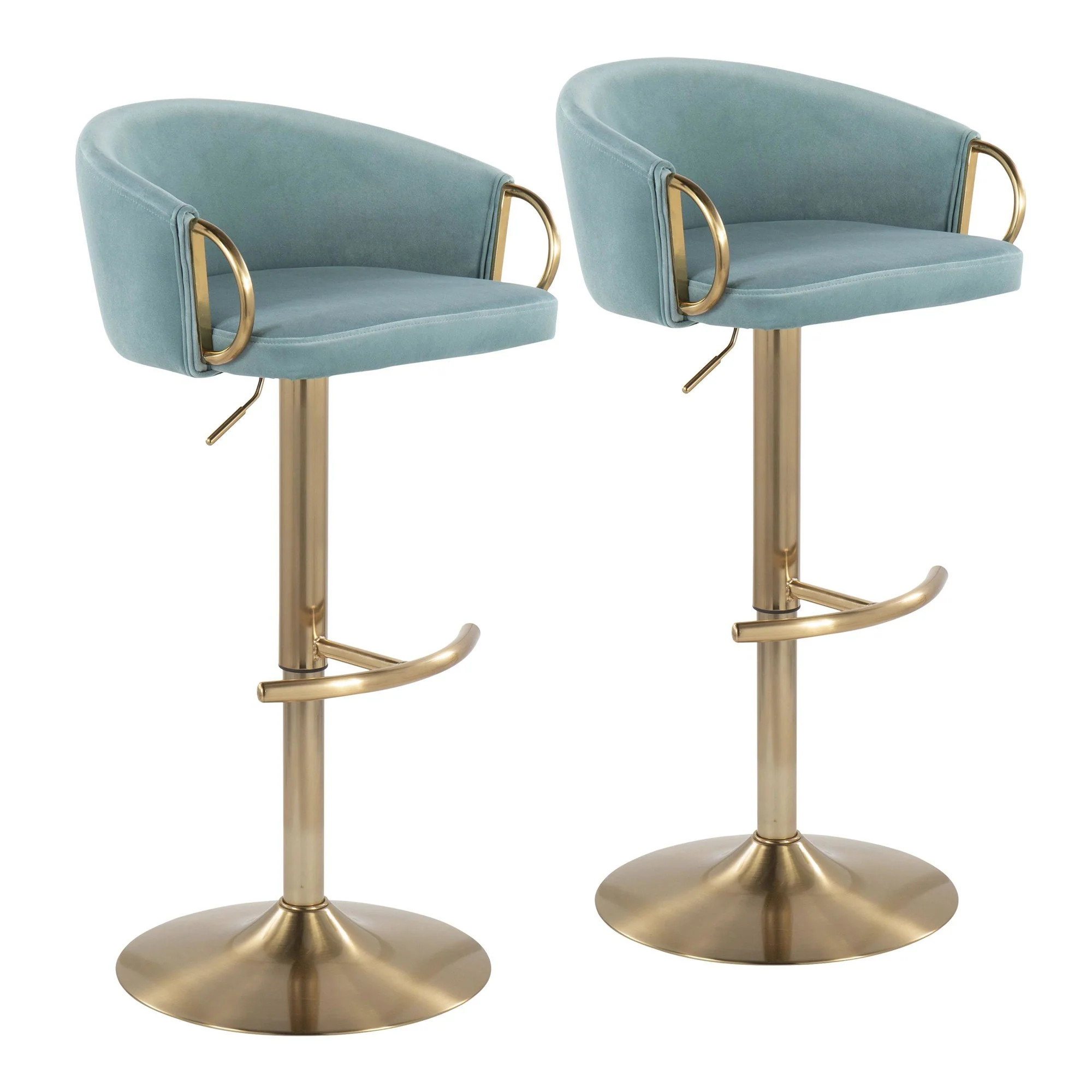 Claire Adjustable Bar Stool - Set of 2 Black By LumiSource - Image 17