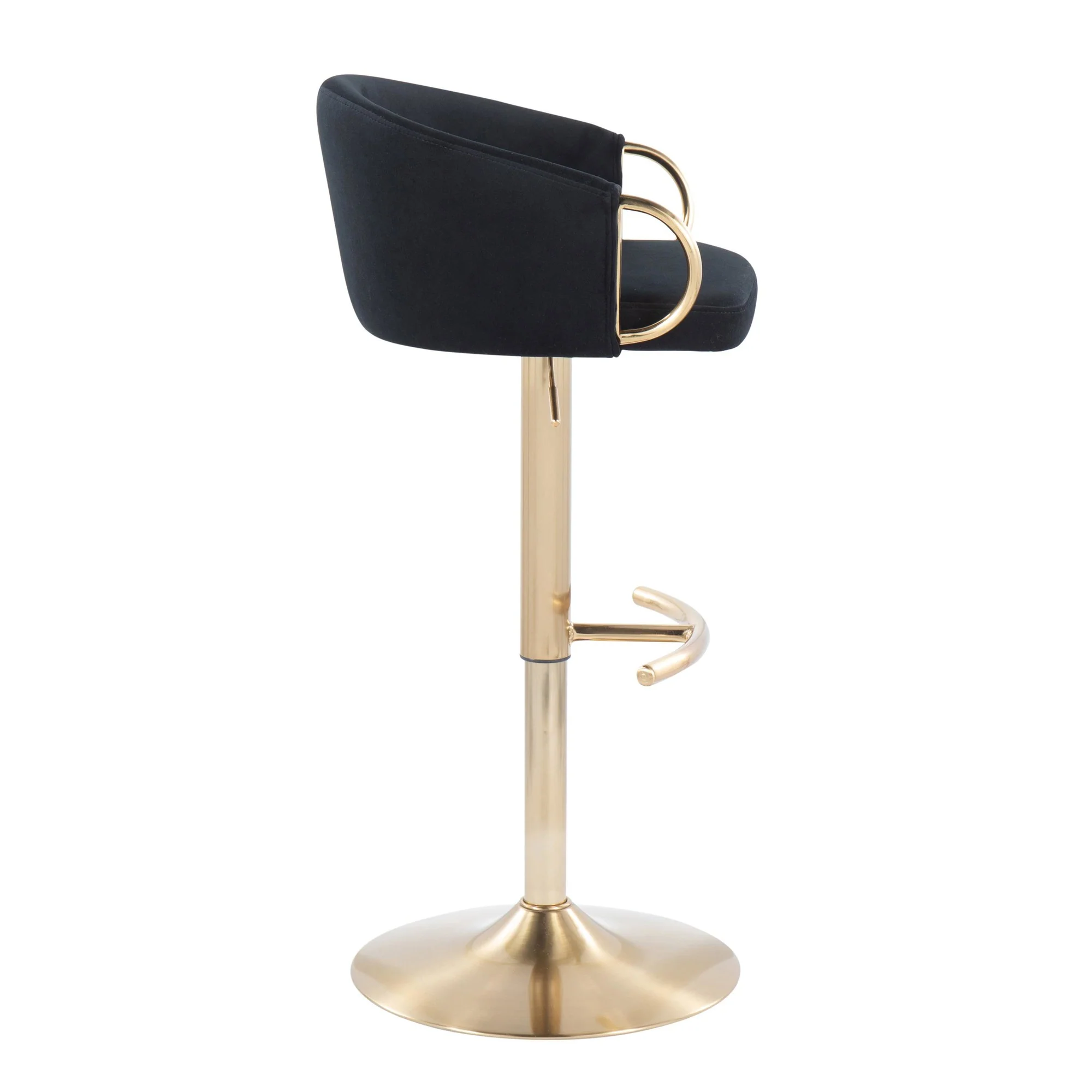 Claire Adjustable Bar Stool - Set of 2 Black By LumiSource - Image 6