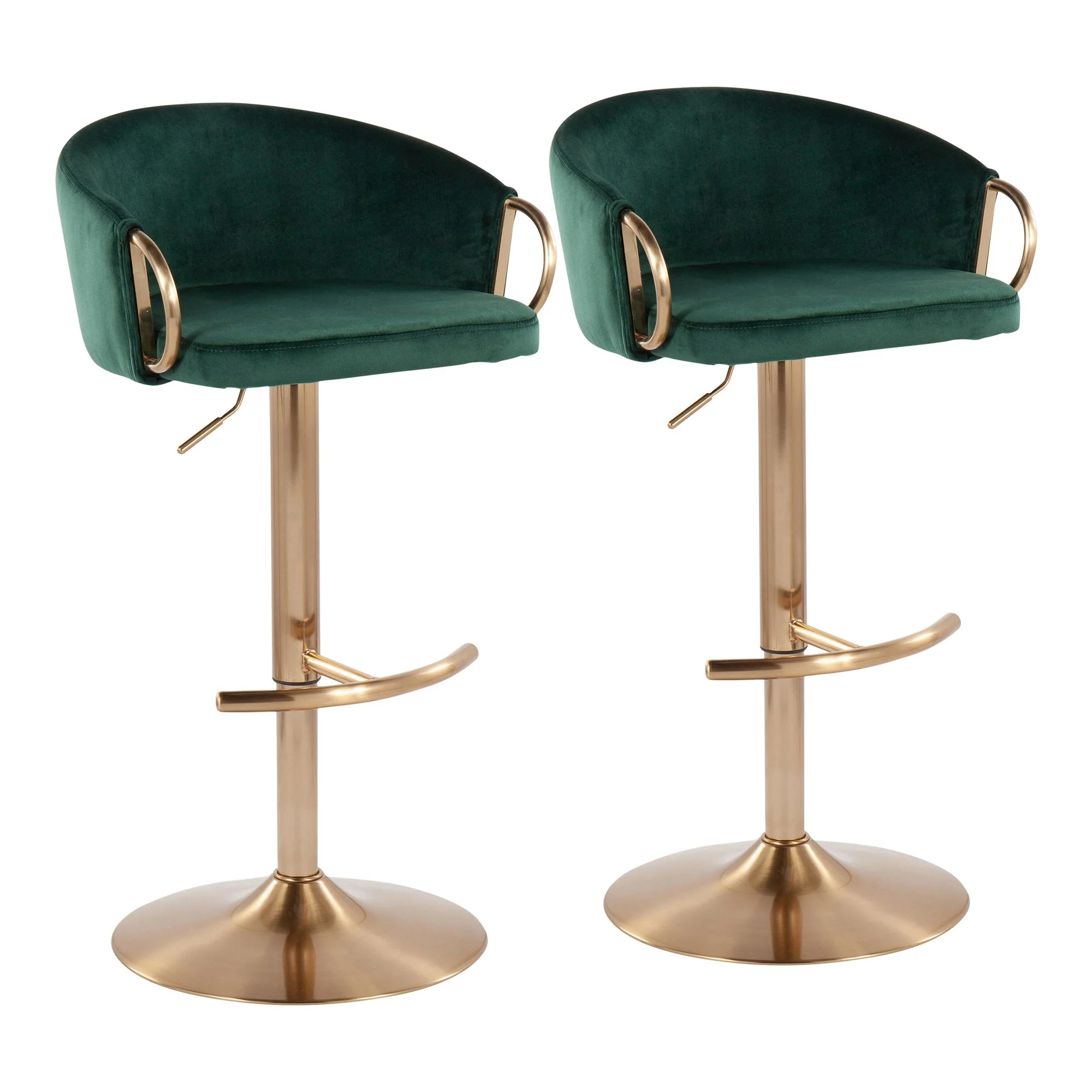 Claire Adjustable Bar Stool - Set of 2 Black By LumiSource - Image 9