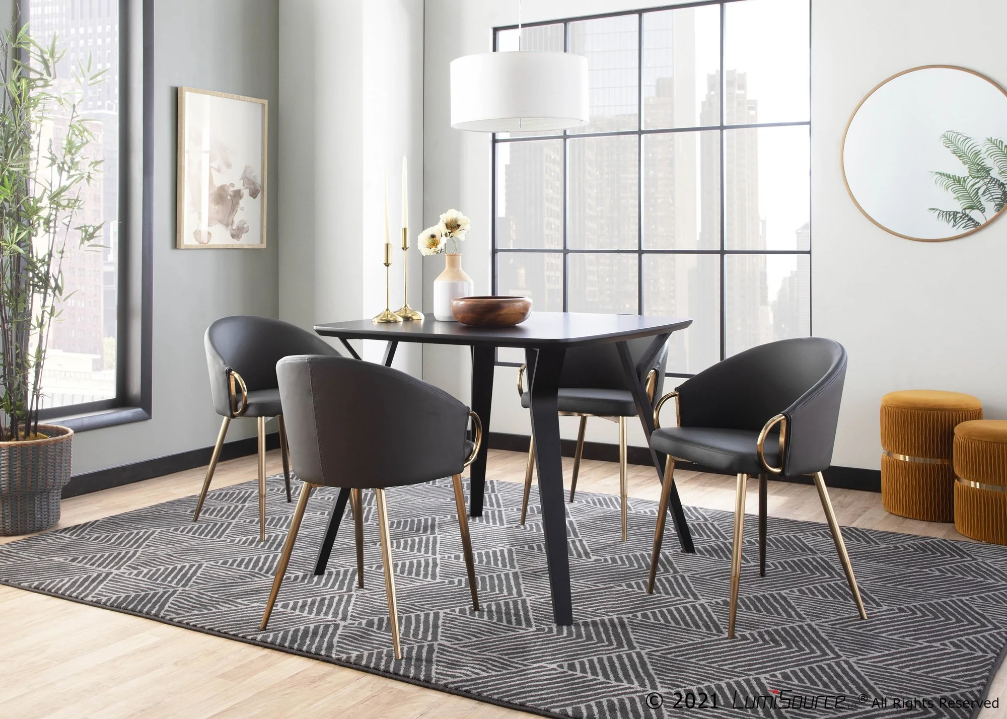 Claire Chair - Set of 2 Black By LumiSource - CH-CLAIREPU2 AUBK2 - Image 18