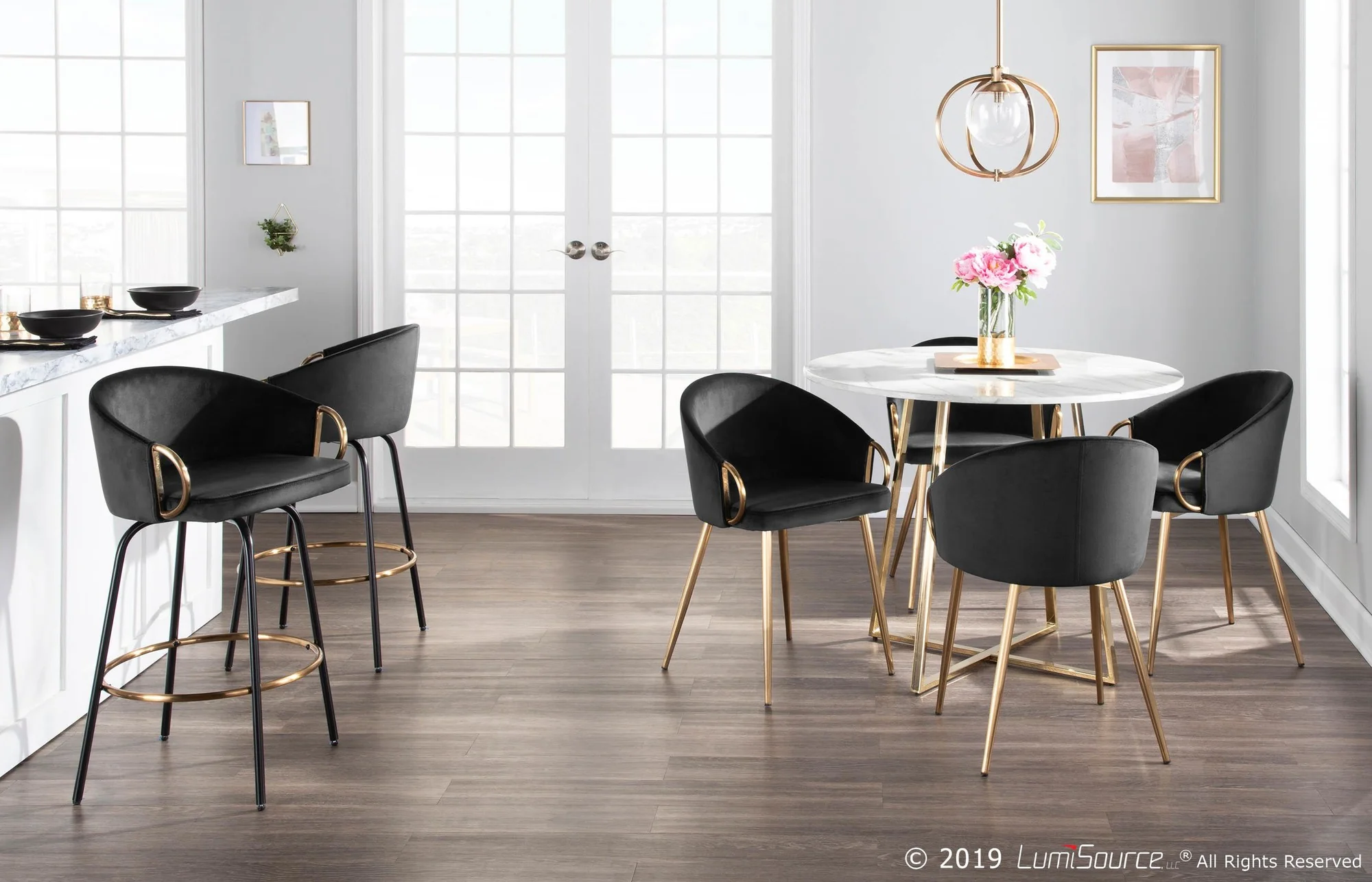 Claire Chair - Set of 2 Black By LumiSource - CH-CLAIREV2 AUBK2 - Image 6