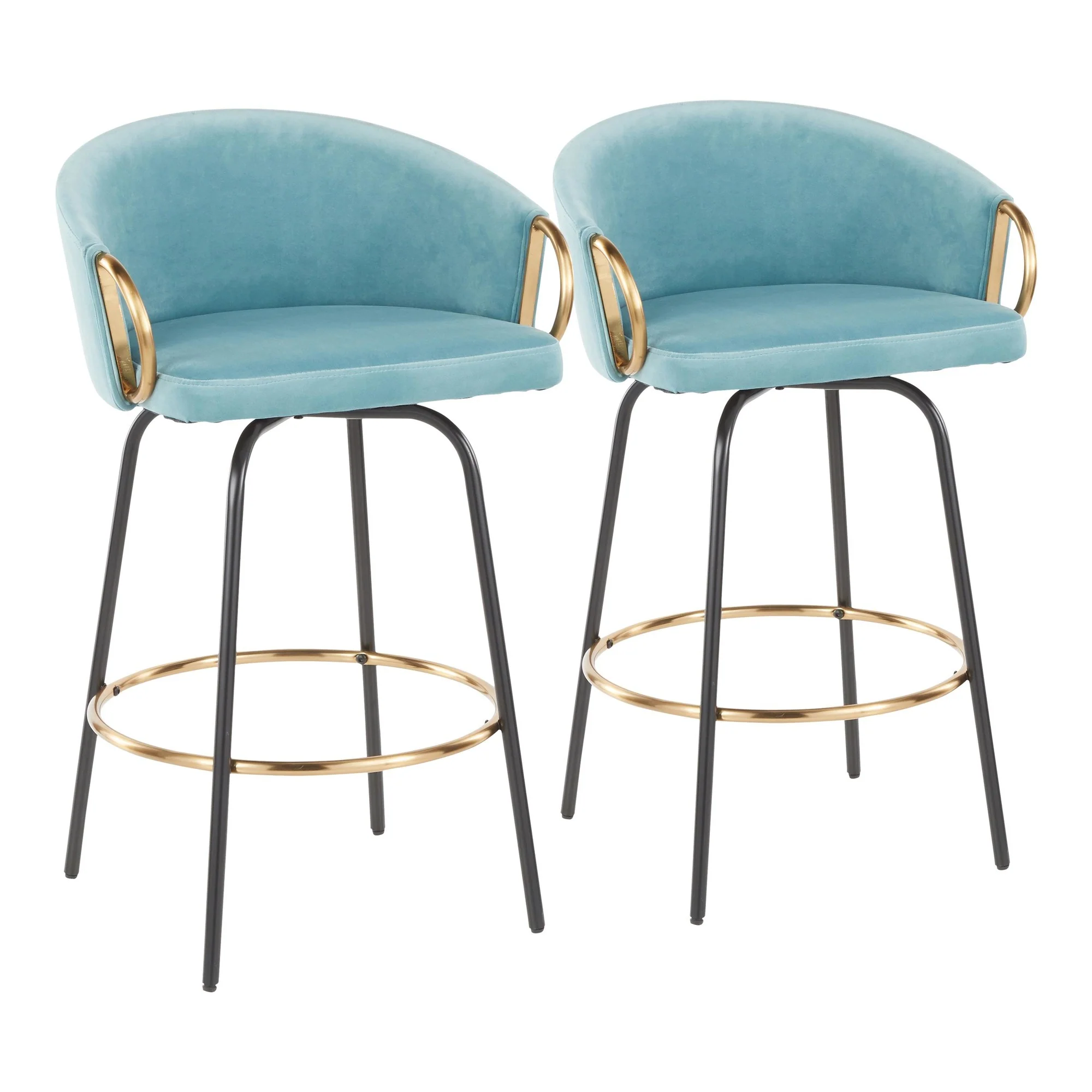 Claire Counter Stool - Set of 2 By LumiSource - B26-CLAIRE2-SWVG BKVLBU2 - Image 3
