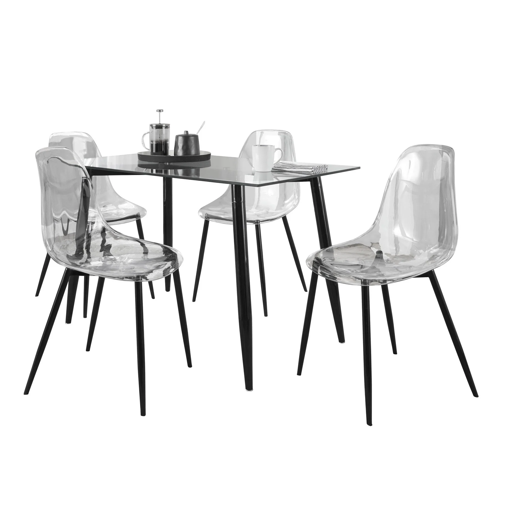 Clara Dining Set - 5 Piece By LumiSource - DS5-CLRABKCL+4CLRABKCL - Image 2