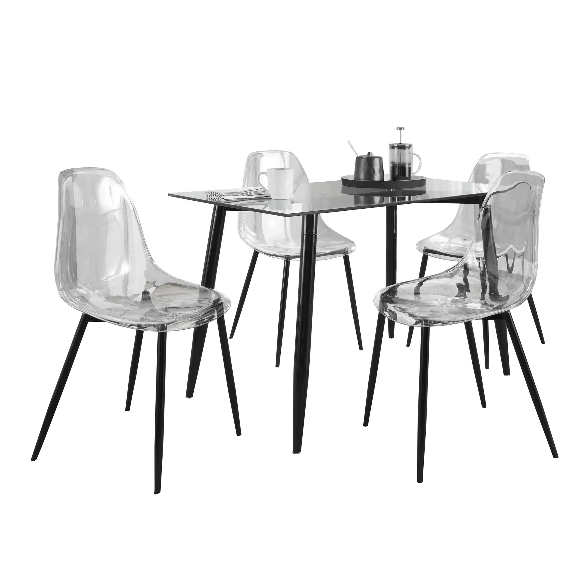 Clara Dining Set - 5 Piece By LumiSource - DS5-CLRABKCL+4CLRABKCL - Image 3