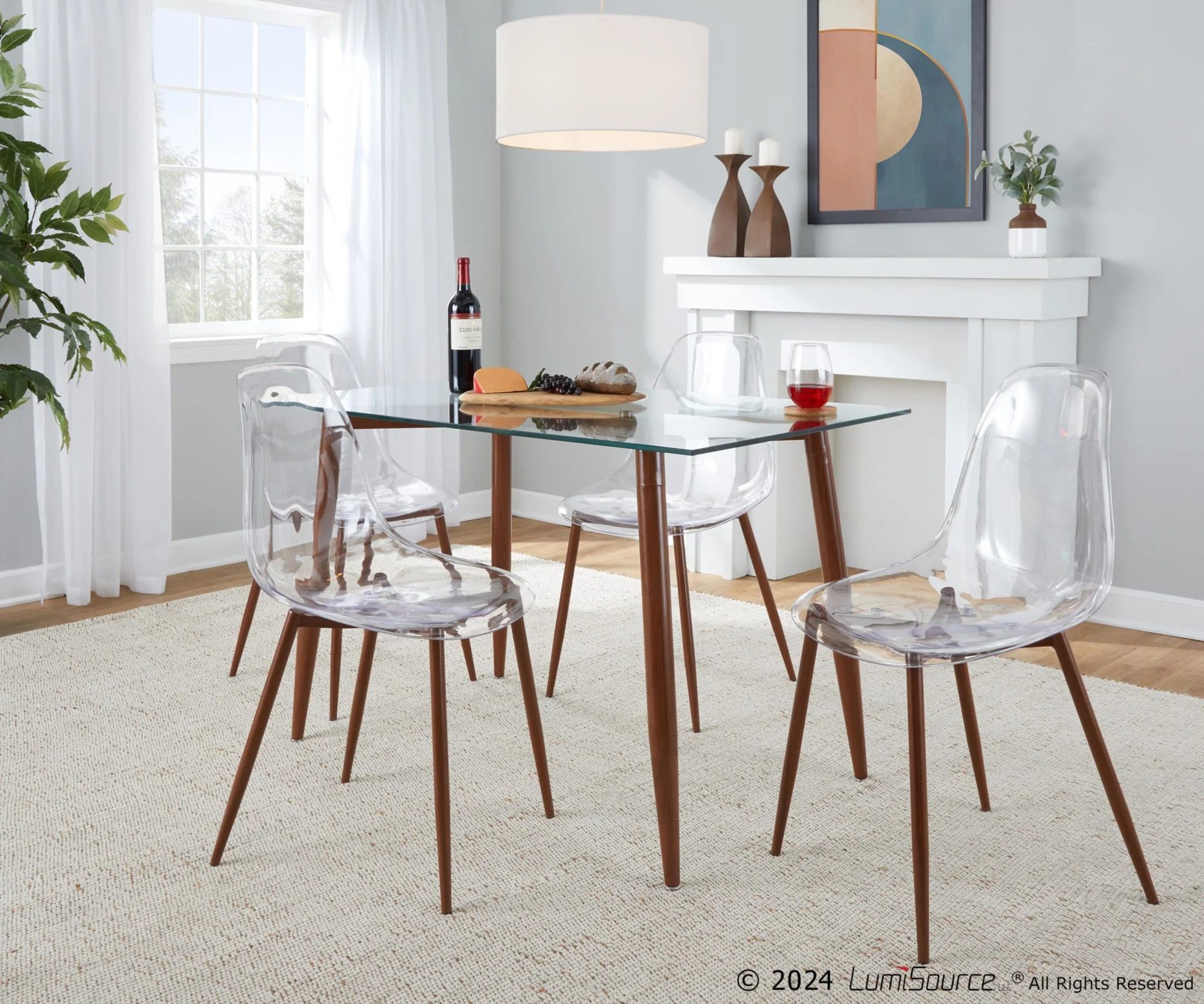 Clara Dining Set - 5 Piece By LumiSource - DS5-CLRABKCL+4CLRABKCL - Image 4