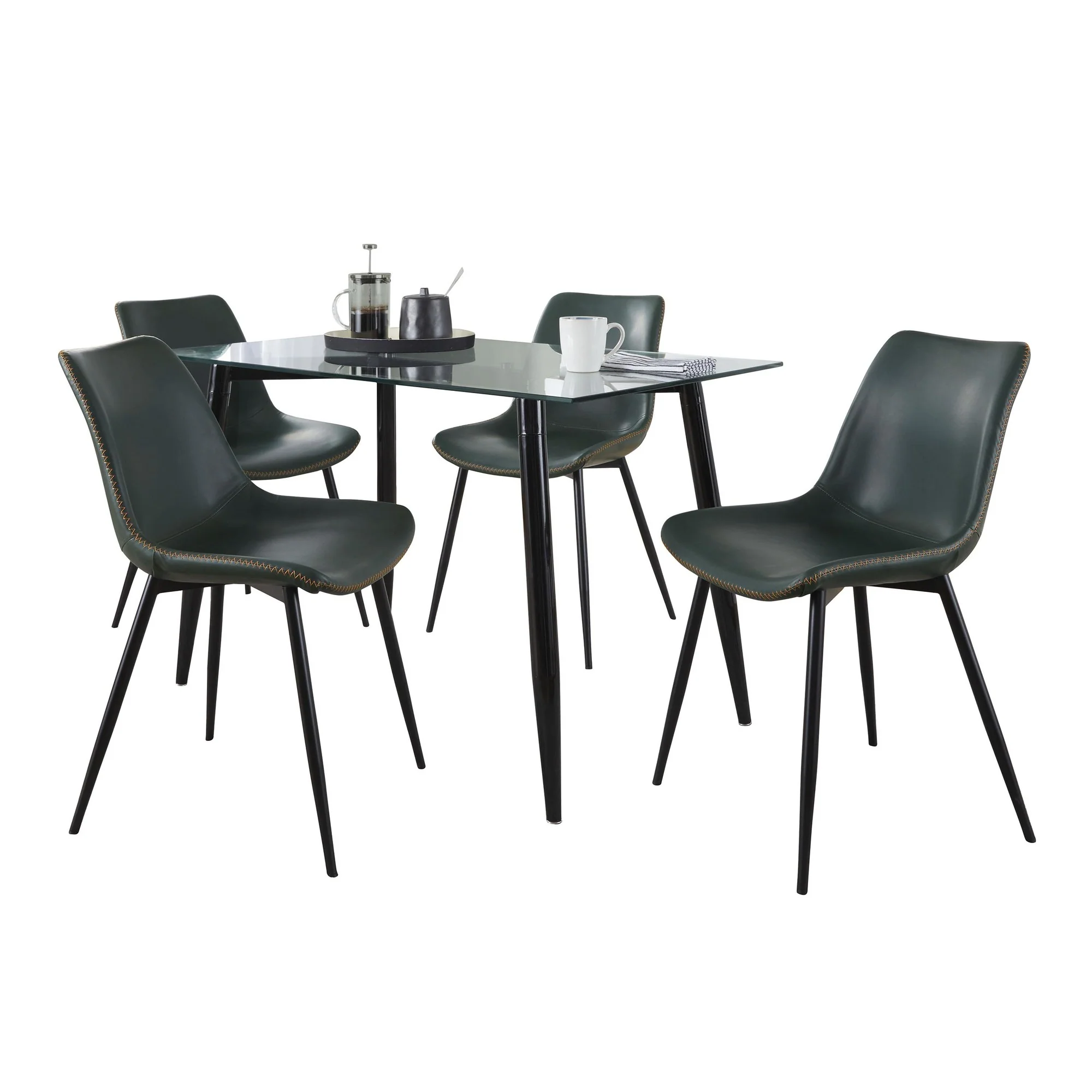 Clara-Durango Dining Set - 5 Piece By LumiSource - DS5-CLRABKCL+4DRNGPUBKGN - Image 2