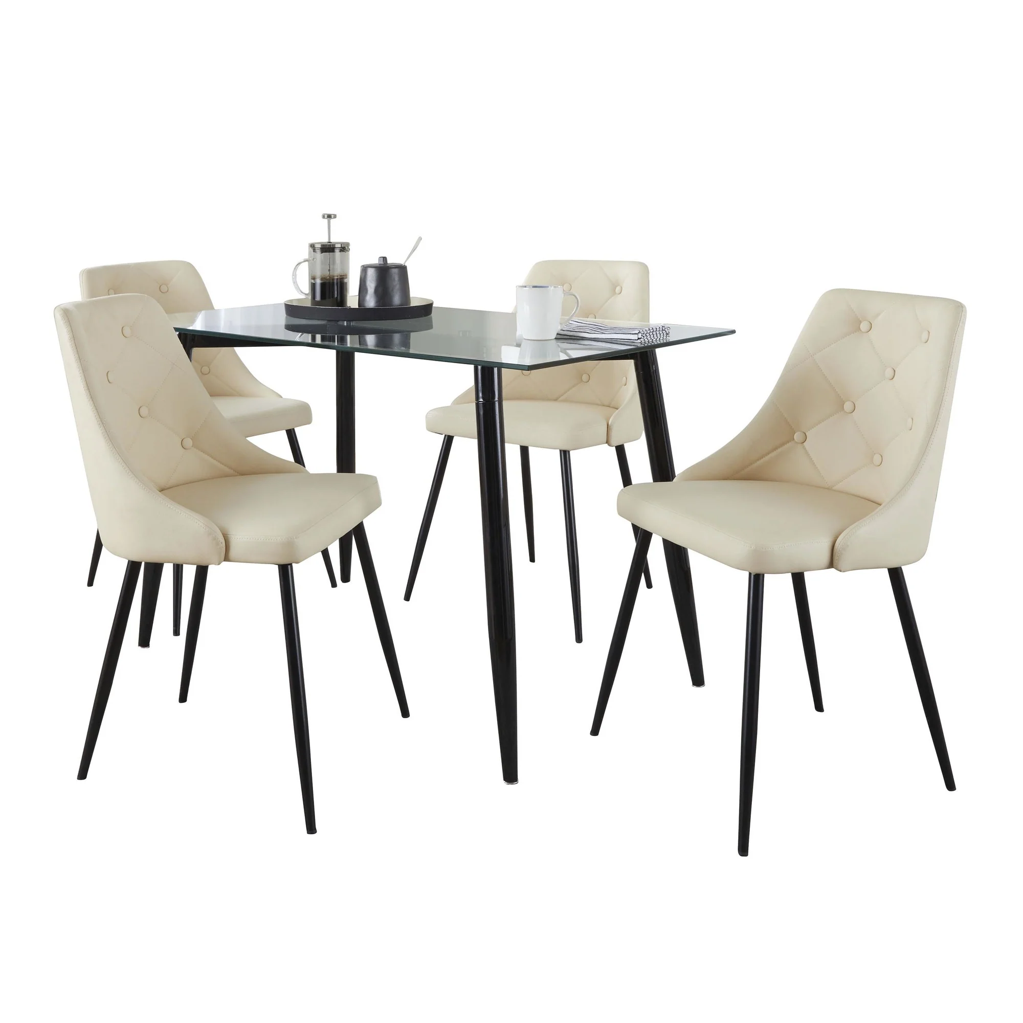 Clara-Giovani Dining Set - 5 Piece By LumiSource - DS5-CLRABKCL+4GIOVPUBKCR - Image 2