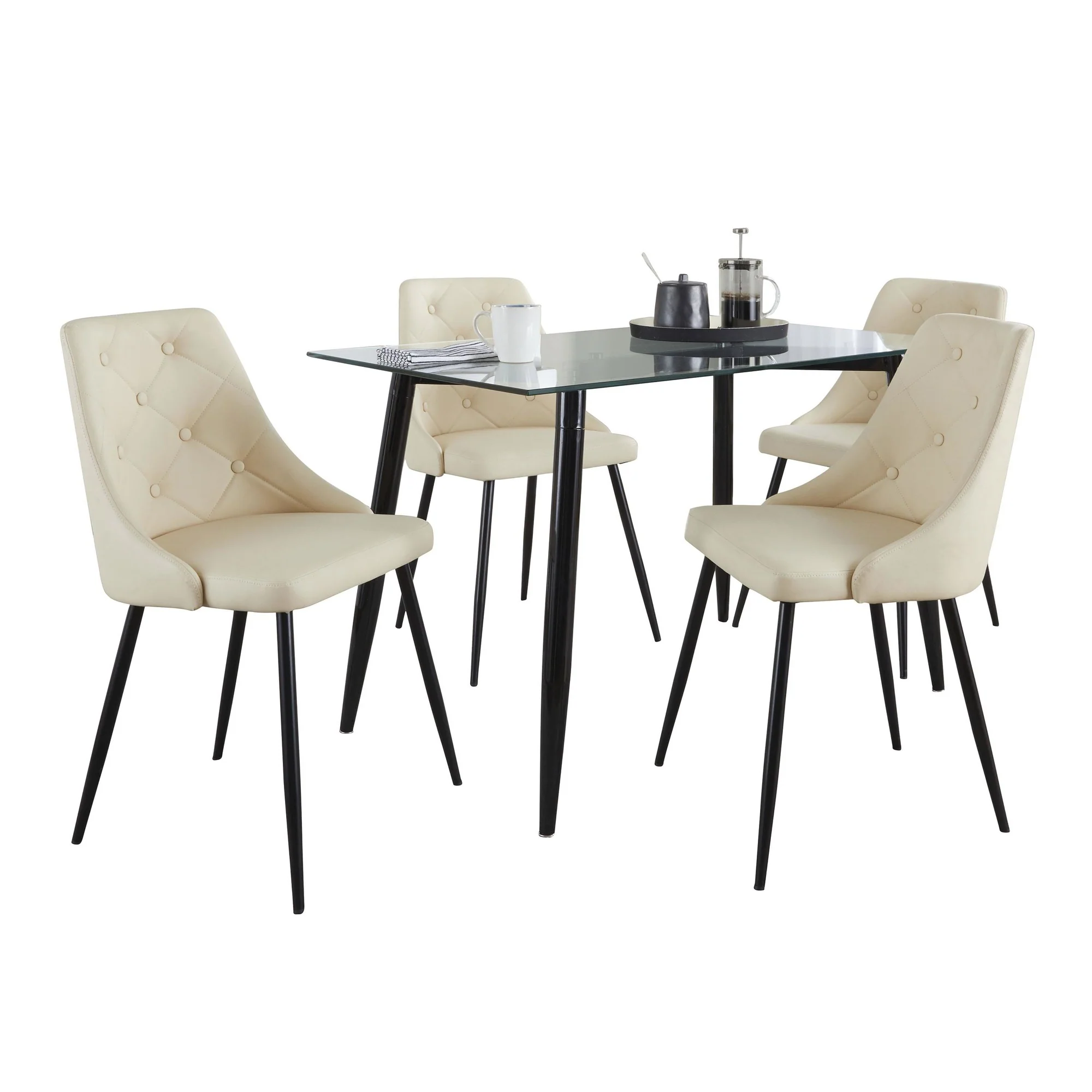 Clara-Giovani Dining Set - 5 Piece By LumiSource - DS5-CLRABKCL+4GIOVPUBKCR - Image 3