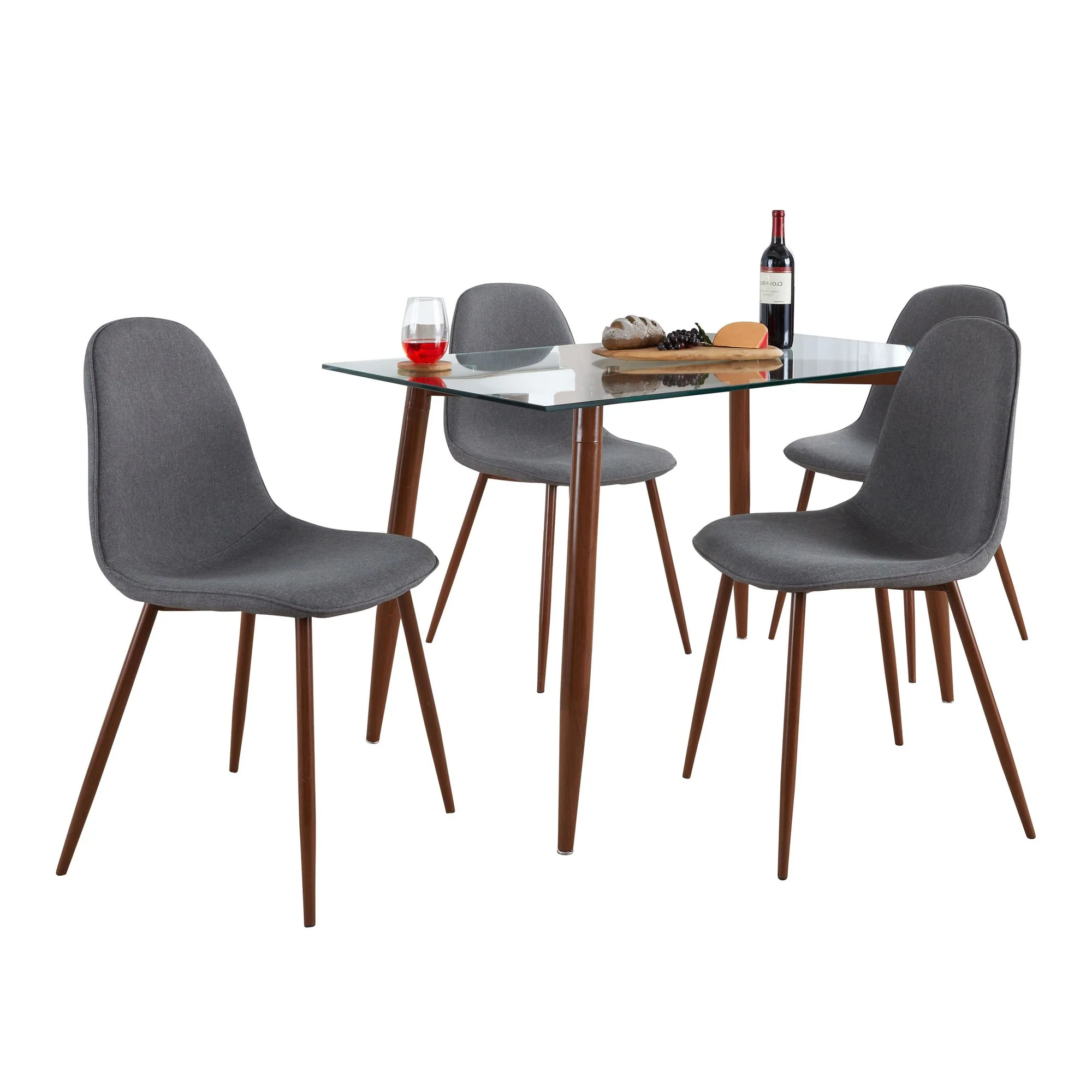 Clara-Pebble Dining Set - 5 Piece By LumiSource - DS5-CLRAWLCL+4PEBFBWLBU - Image 6