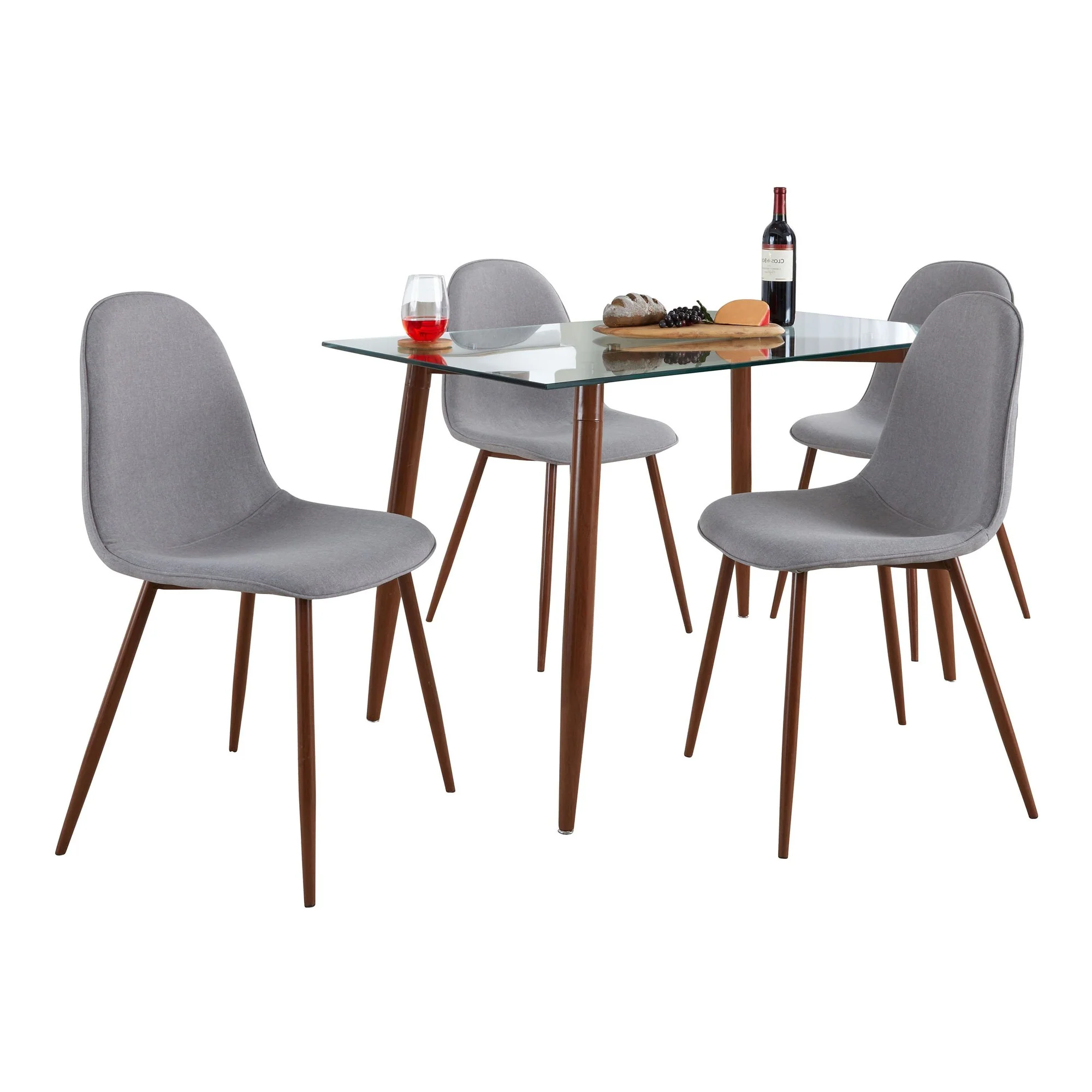Clara-Pebble Dining Set - 5 Piece By LumiSource - DS5-CLRAWLCL+4PEBFBWLBU - Image 9